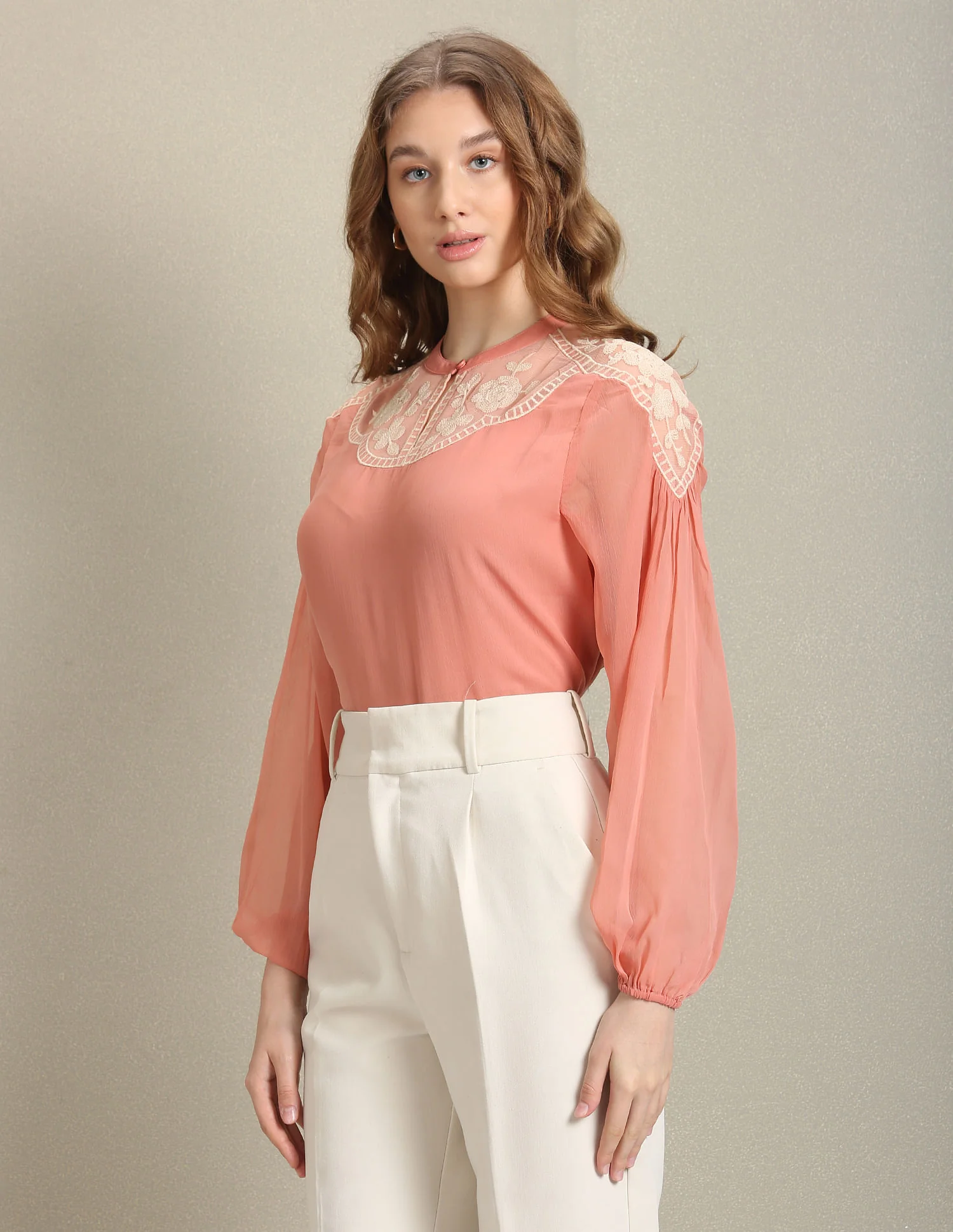 Placement Lace Embroidery Top - Image 4