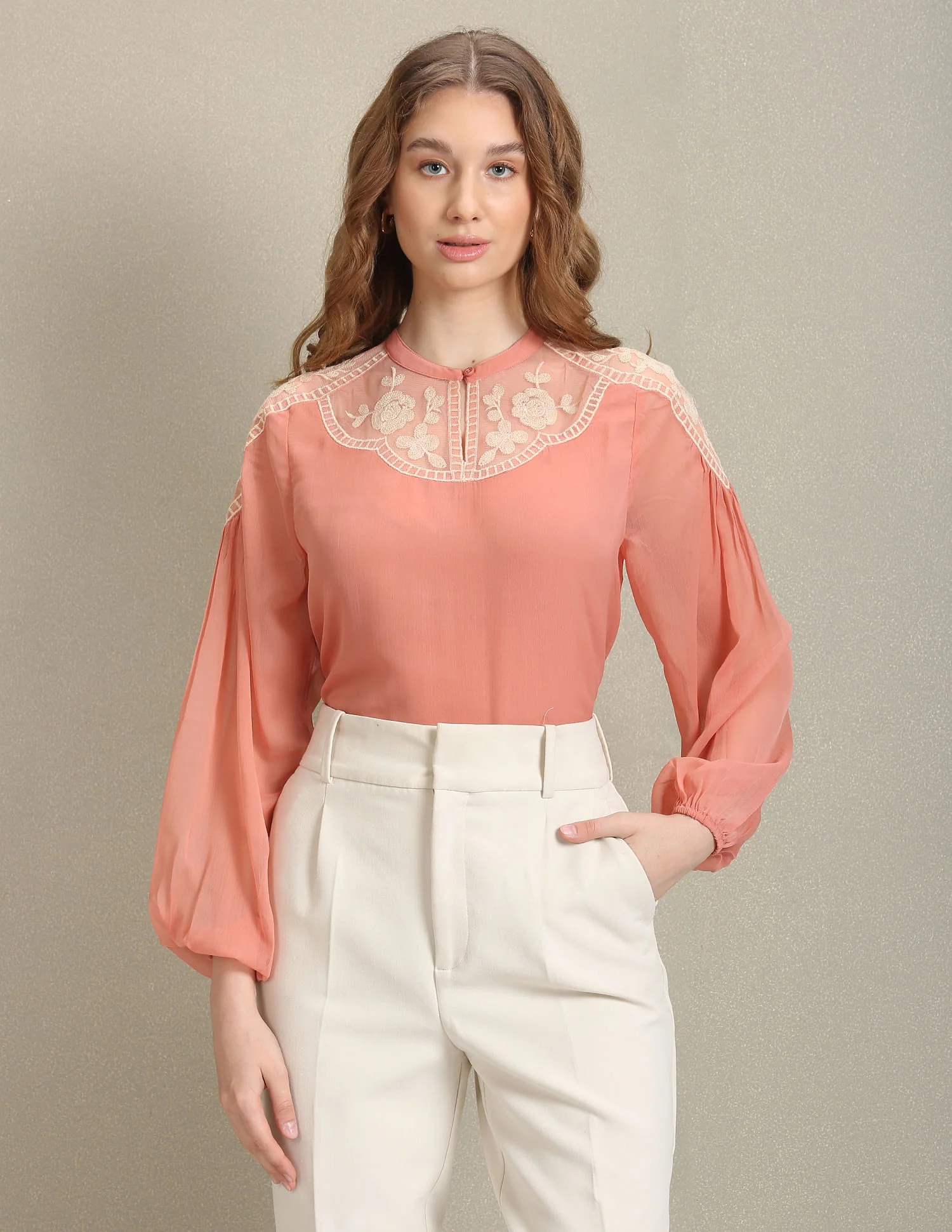 Placement Lace Embroidery Top - Image 6
