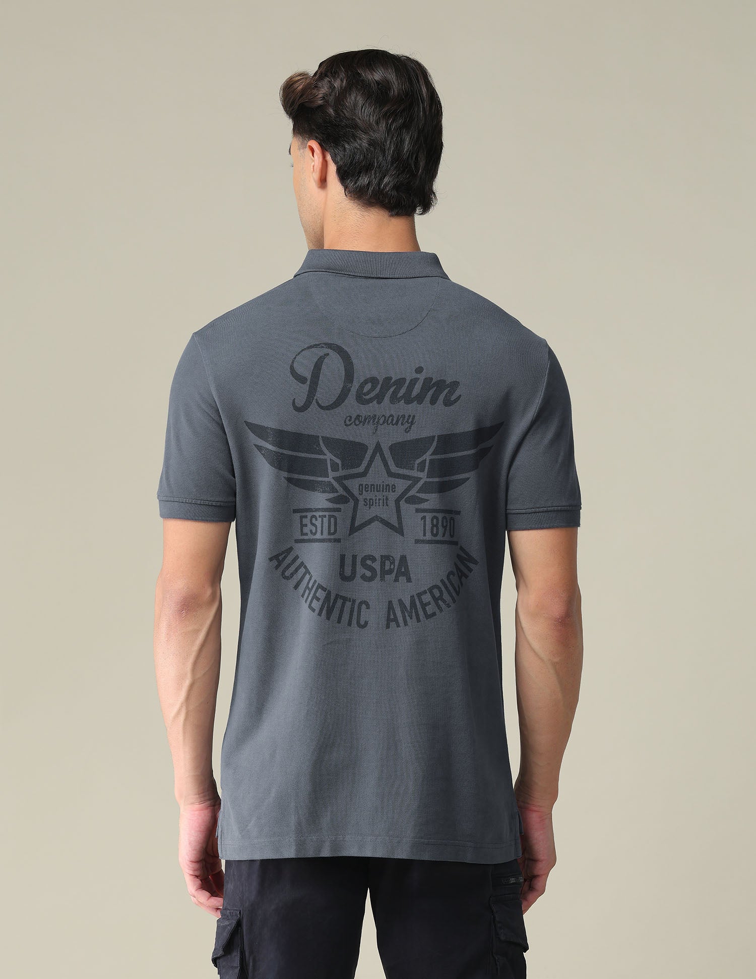 Placement Print Cotton Polo Shirt - Image 5