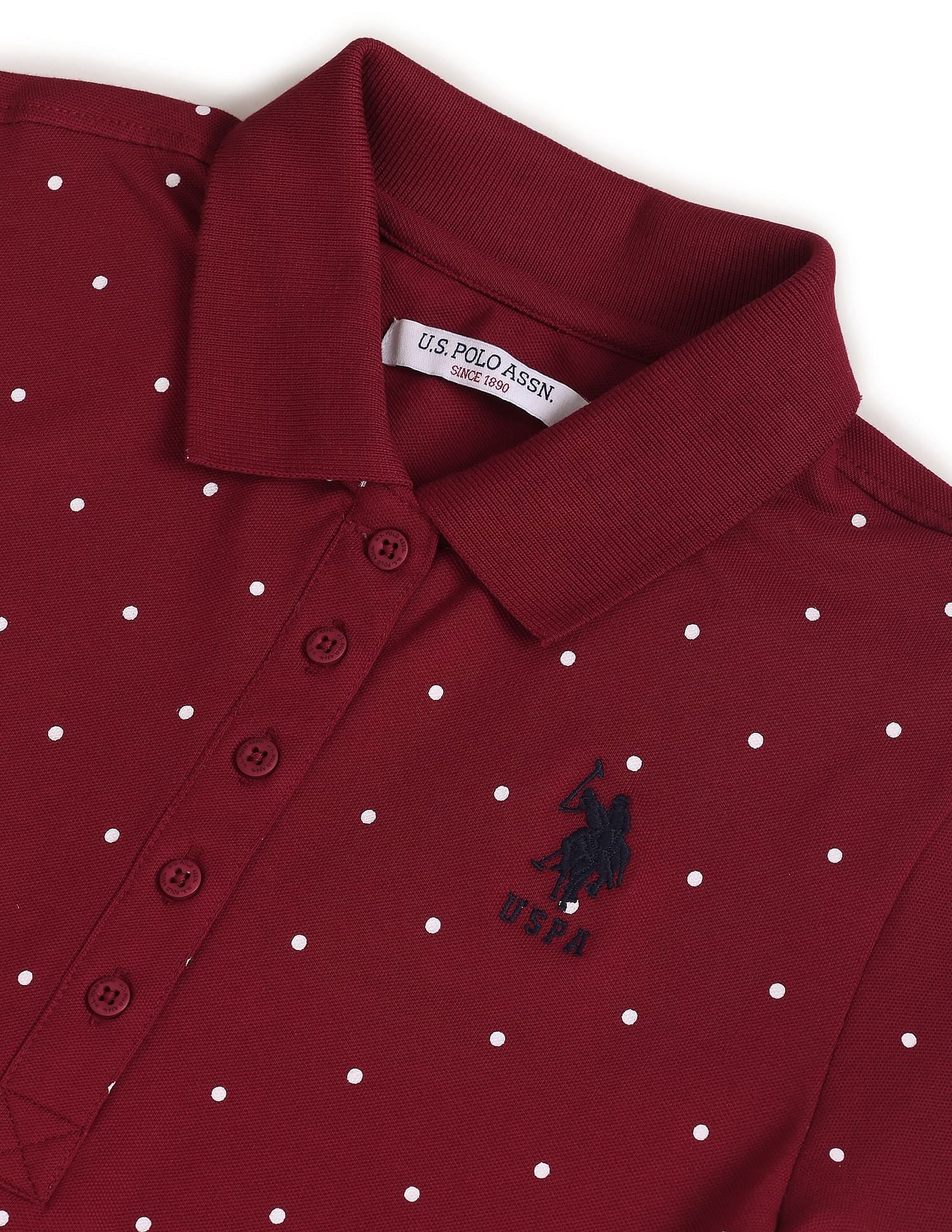 Polka Dot Pique Polo Shirt - Image 2