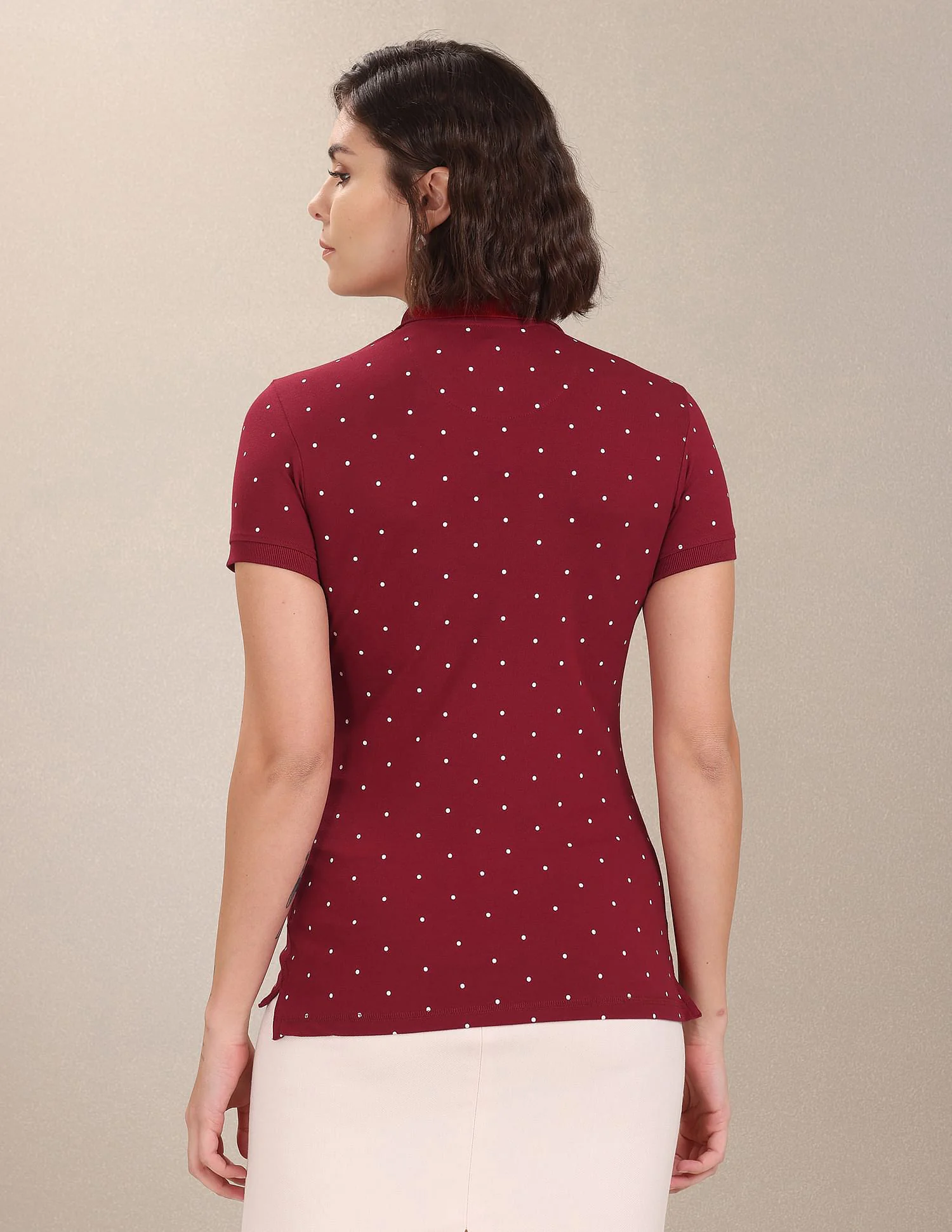 Polka Dot Pique Polo Shirt - Image 5