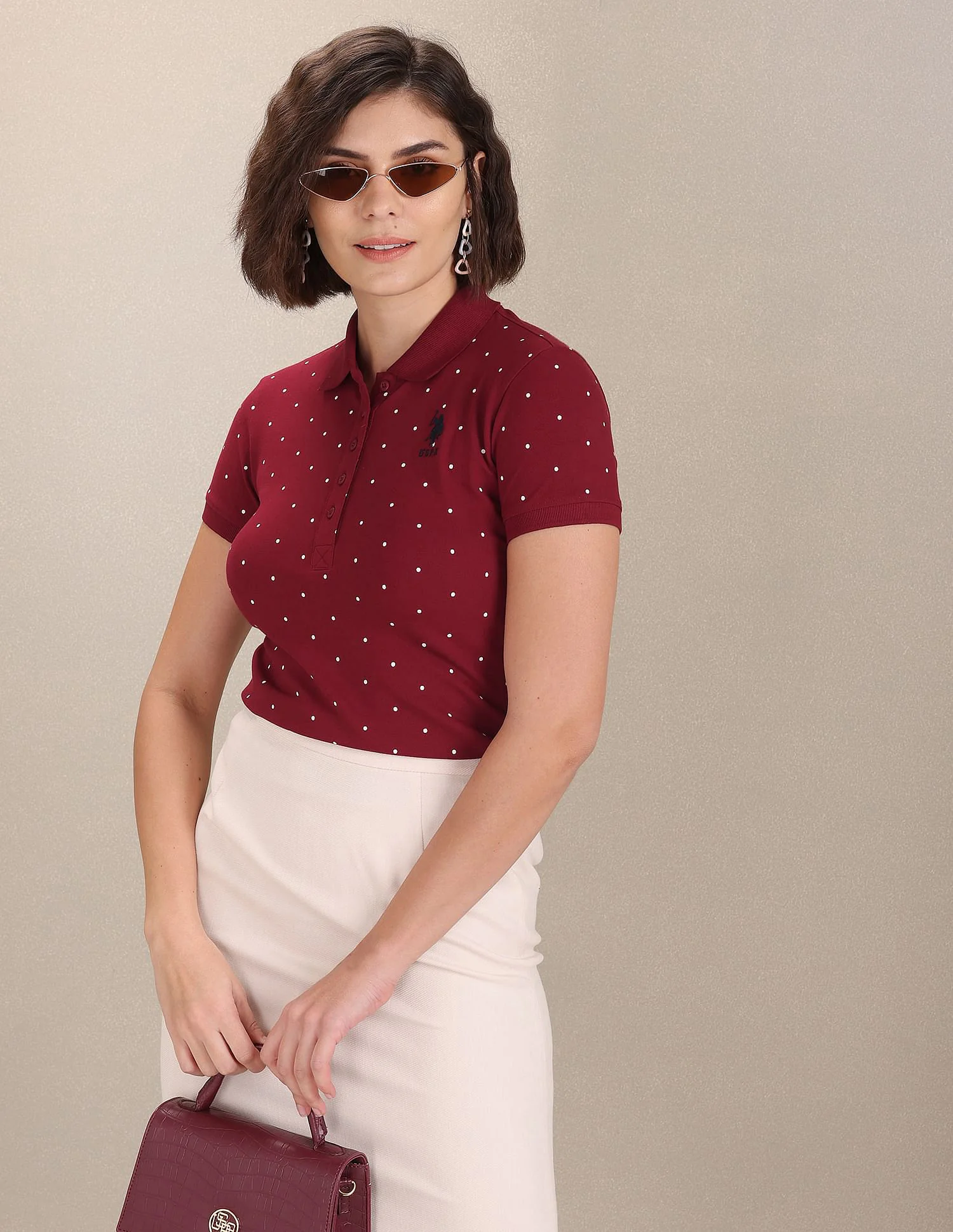 Polka Dot Pique Polo Shirt - Image 8