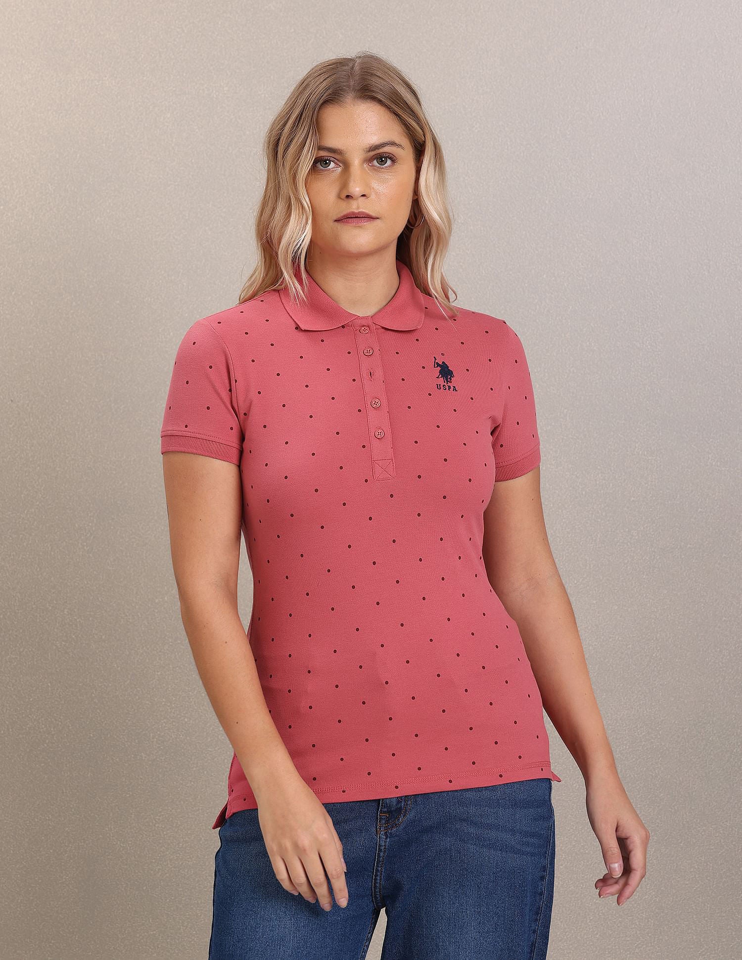 Polka Dot Print Pique Polo Shirt - Image 6