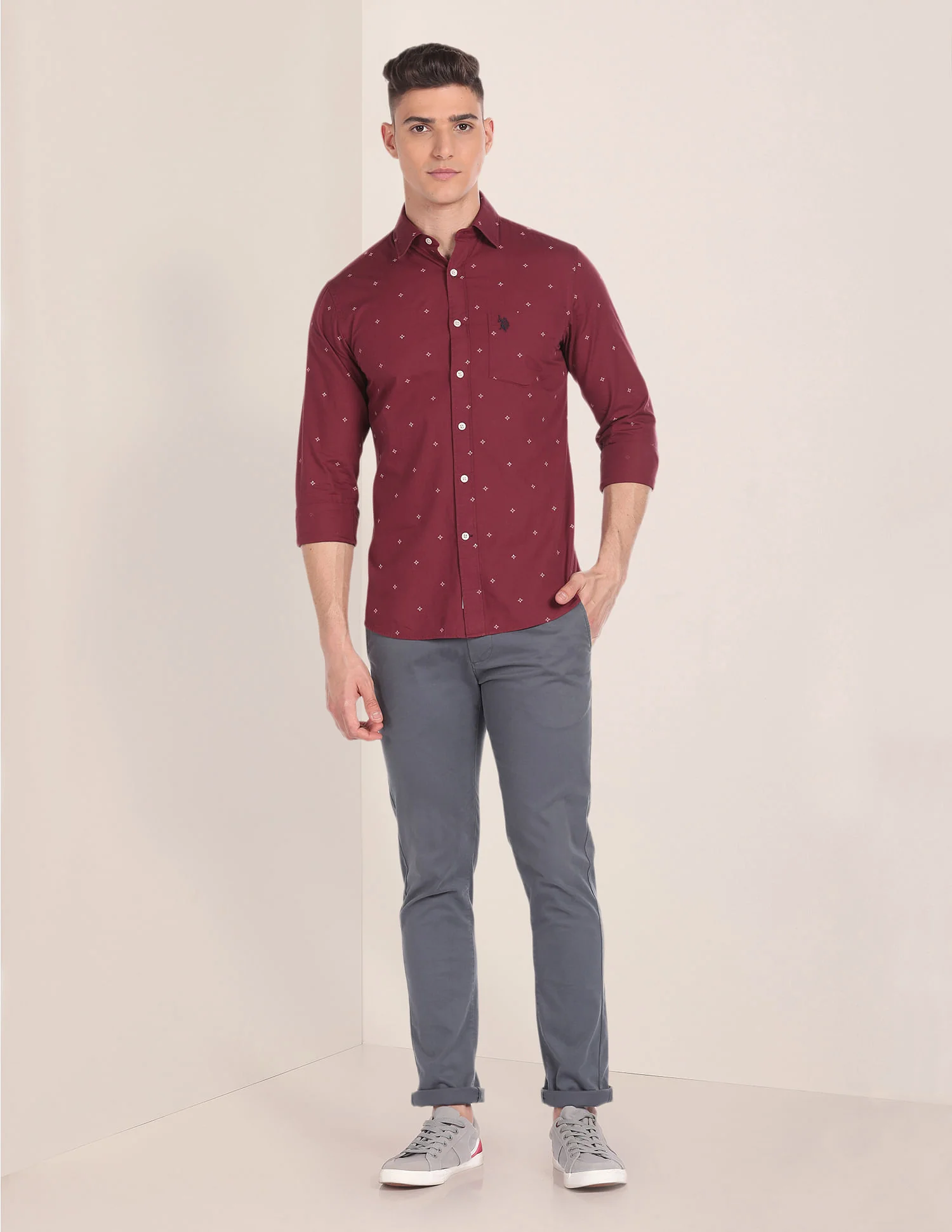 Premium Cotton Geometric Print Shirt - Image 3