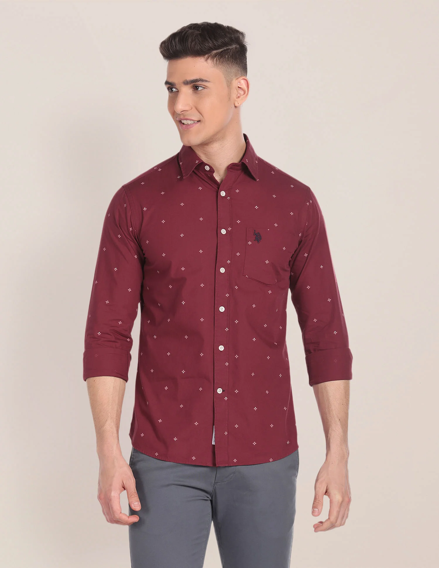 Premium Cotton Geometric Print Shirt - Image 6