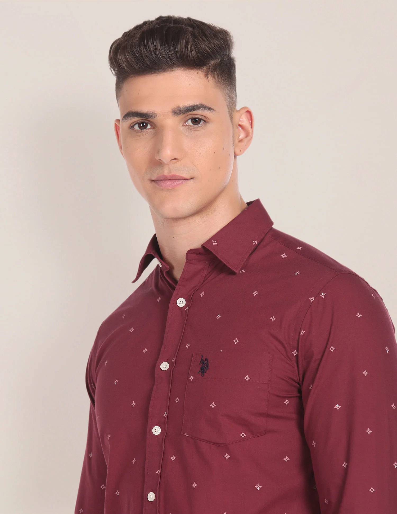 Premium Cotton Geometric Print Shirt - Image 7