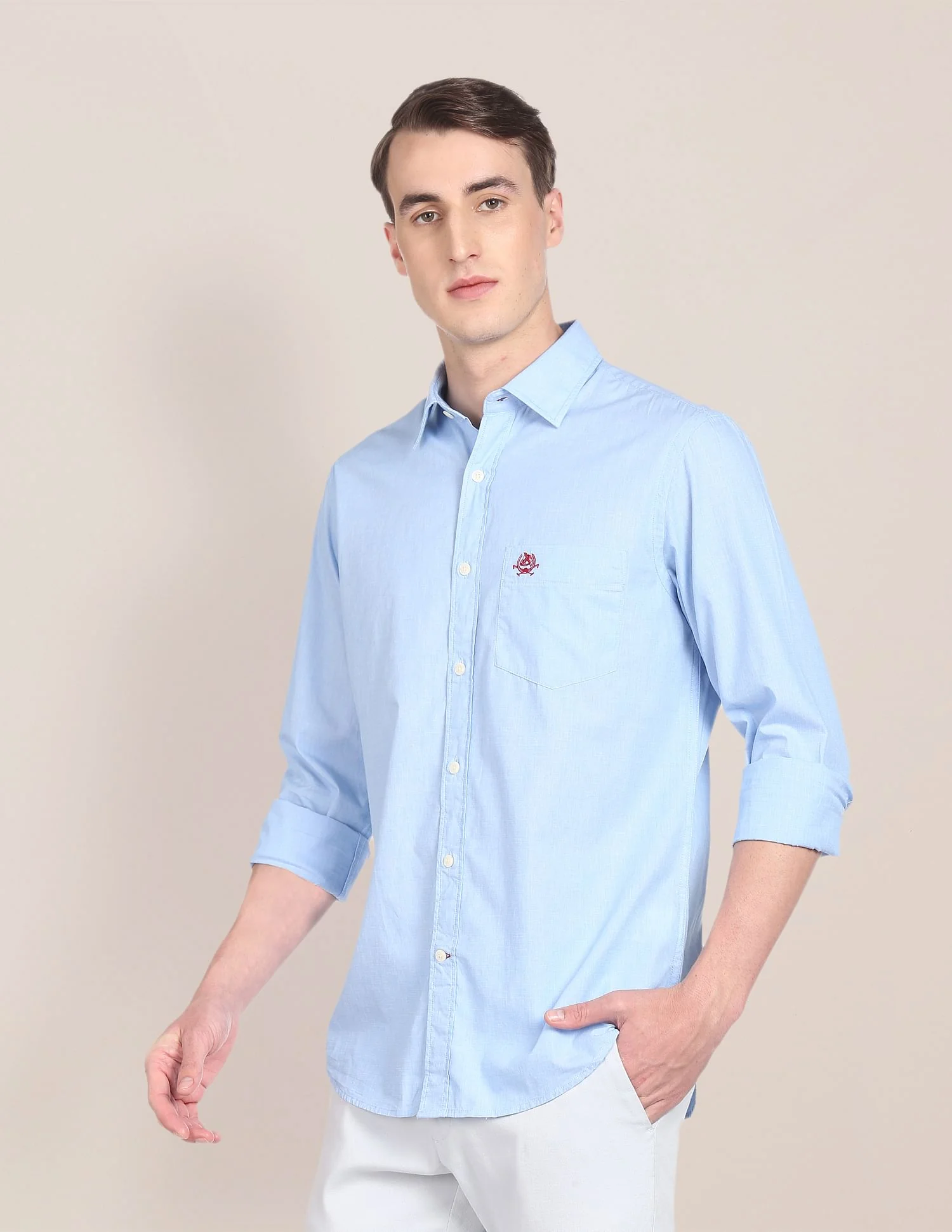 Premium Cotton Tailored Fit Solid Shirt - Image 4