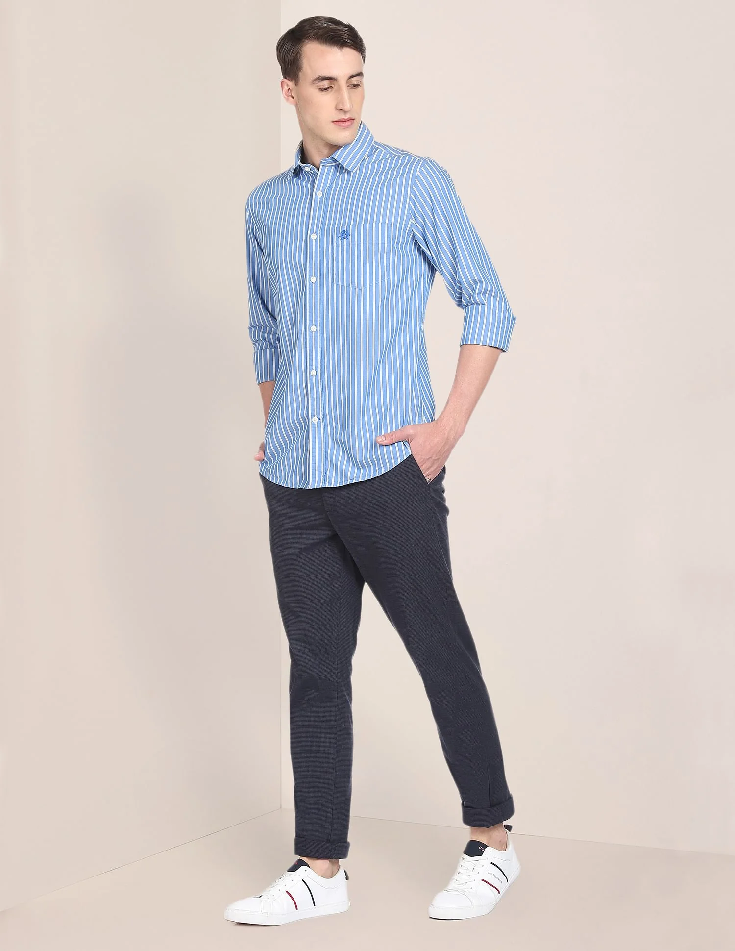 Premium Cotton Vertical Stripe Casual Shirt - Image 3