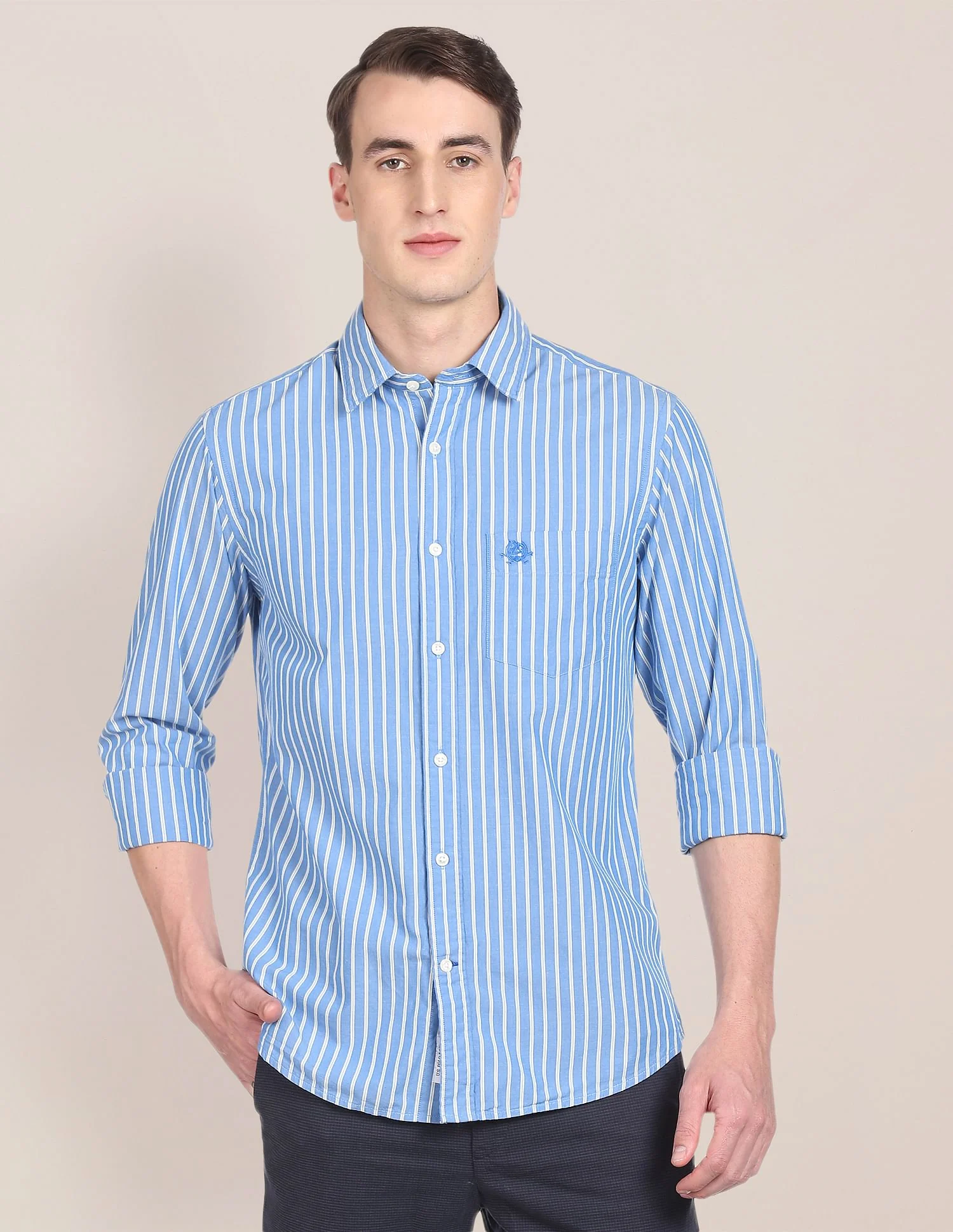 Premium Cotton Vertical Stripe Casual Shirt - Image 5