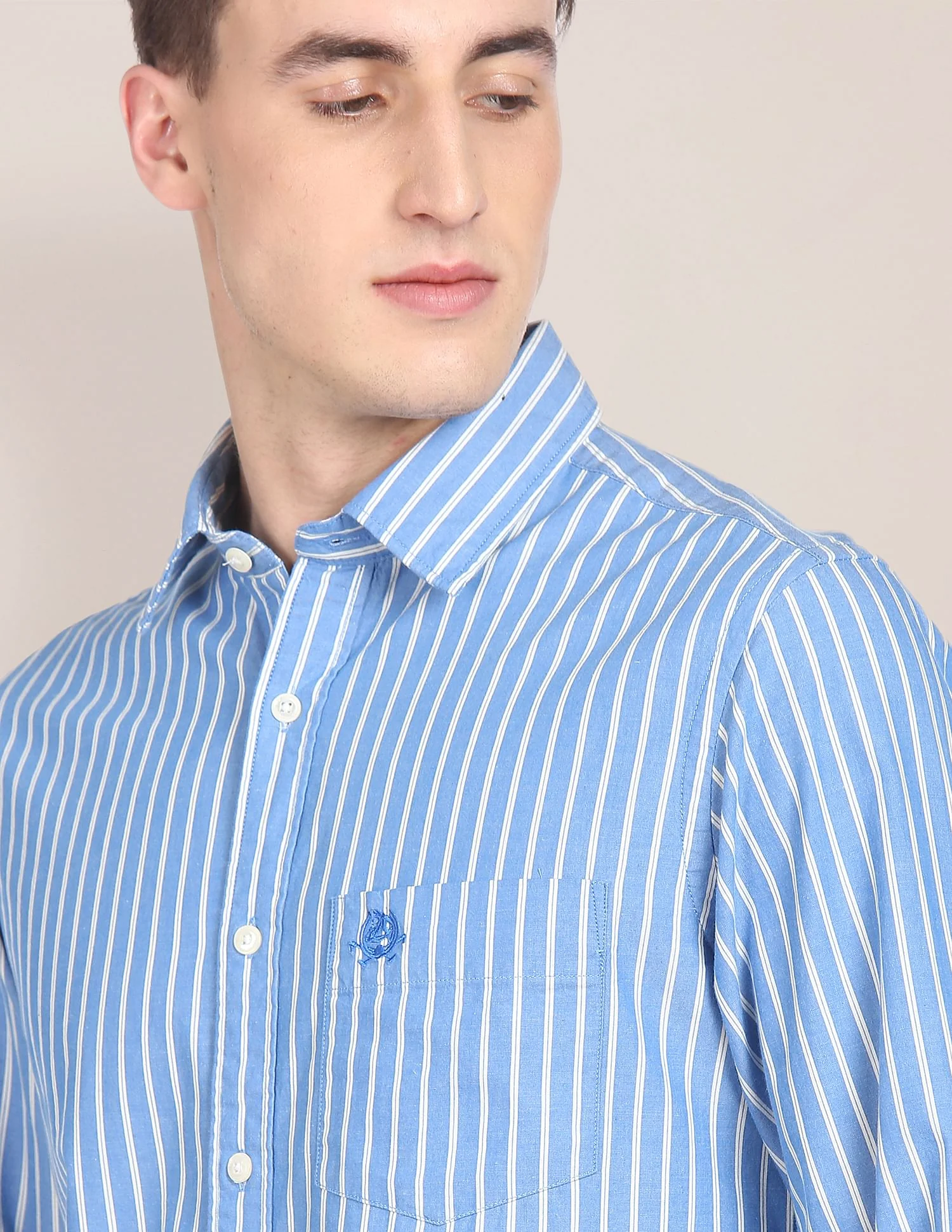 Premium Cotton Vertical Stripe Casual Shirt - Image 6
