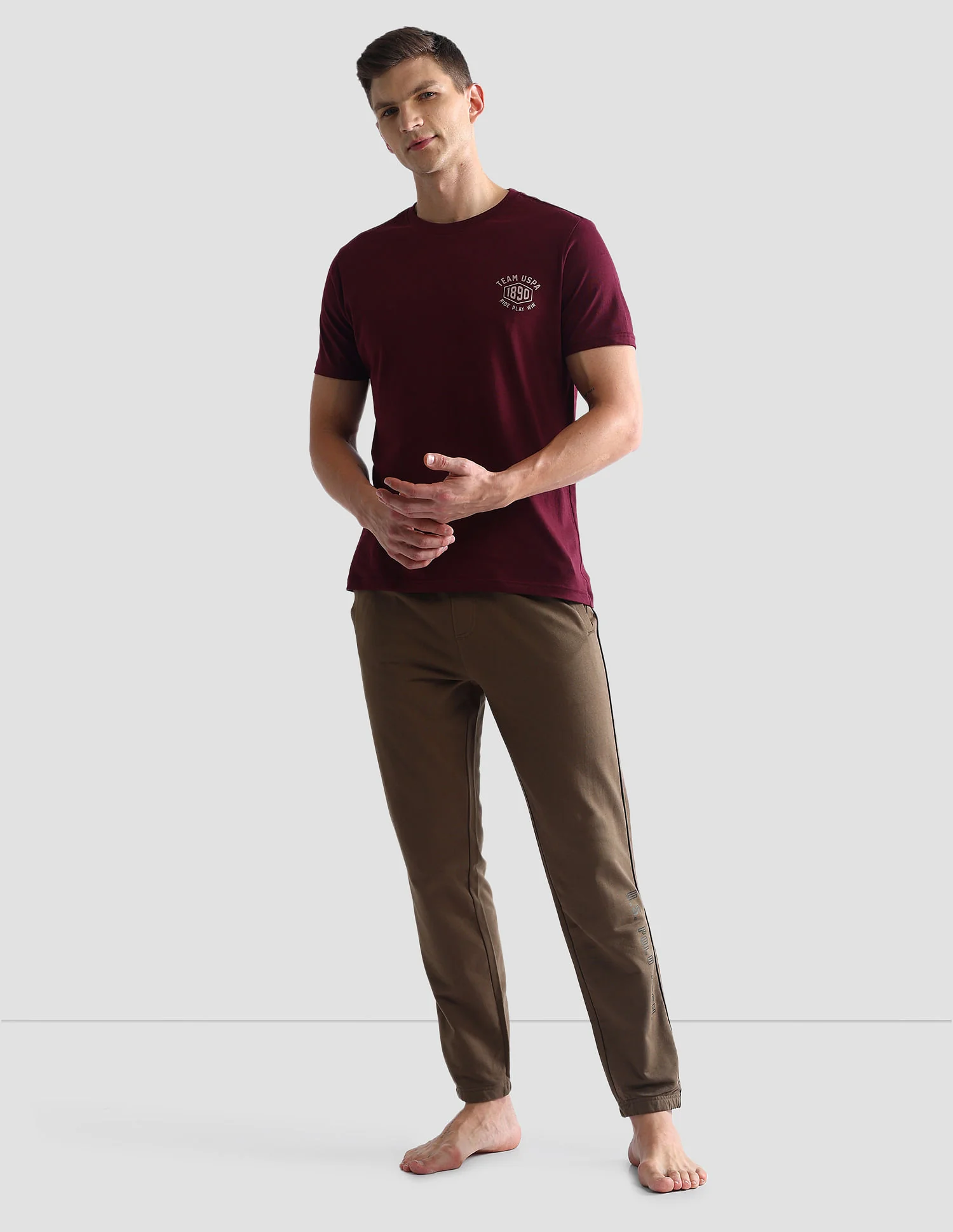 Pure Cotton Solid OJ003 Joggers - Pack Of 1 - Image 3