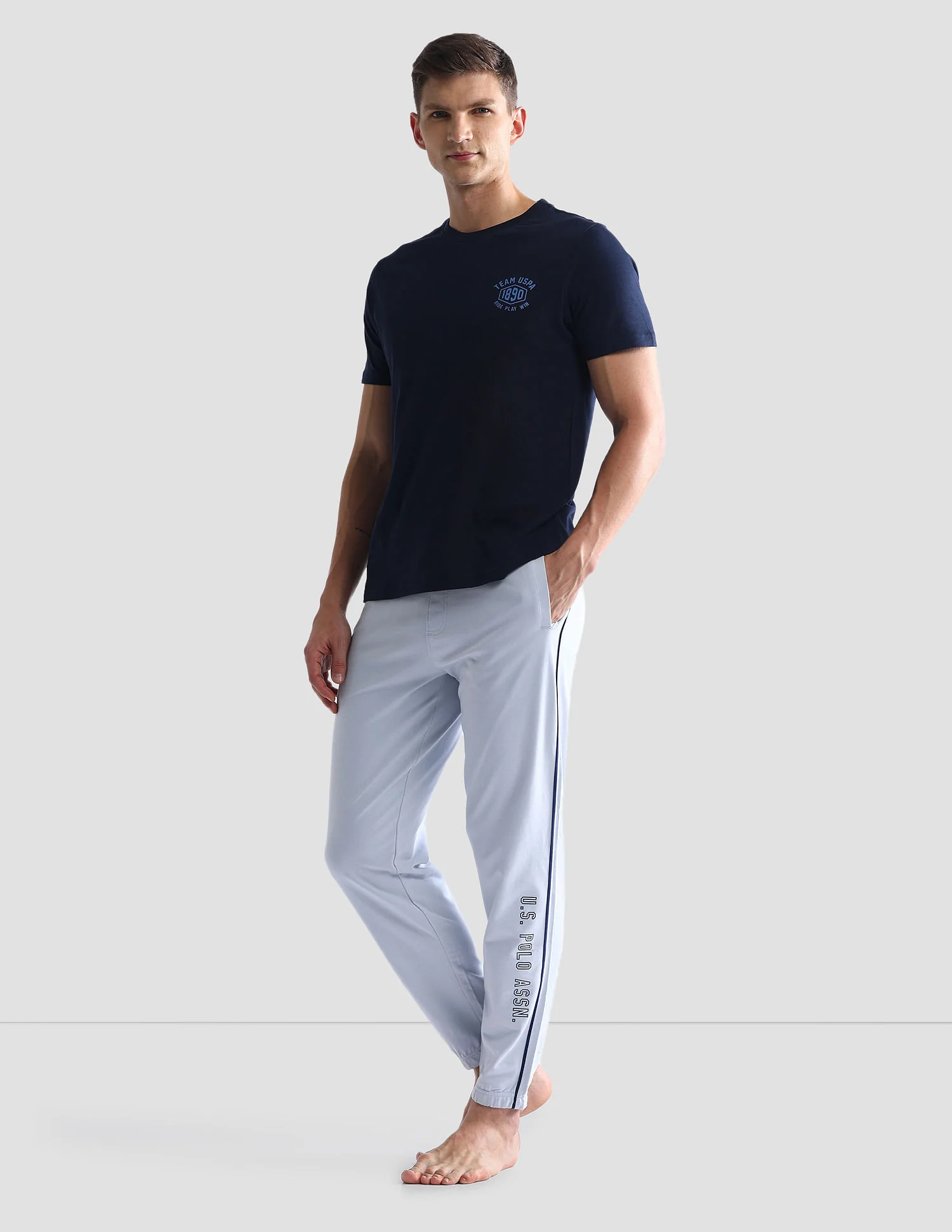 Pure Cotton Solid OJ003 Joggers - Pack Of 1 - Image 3