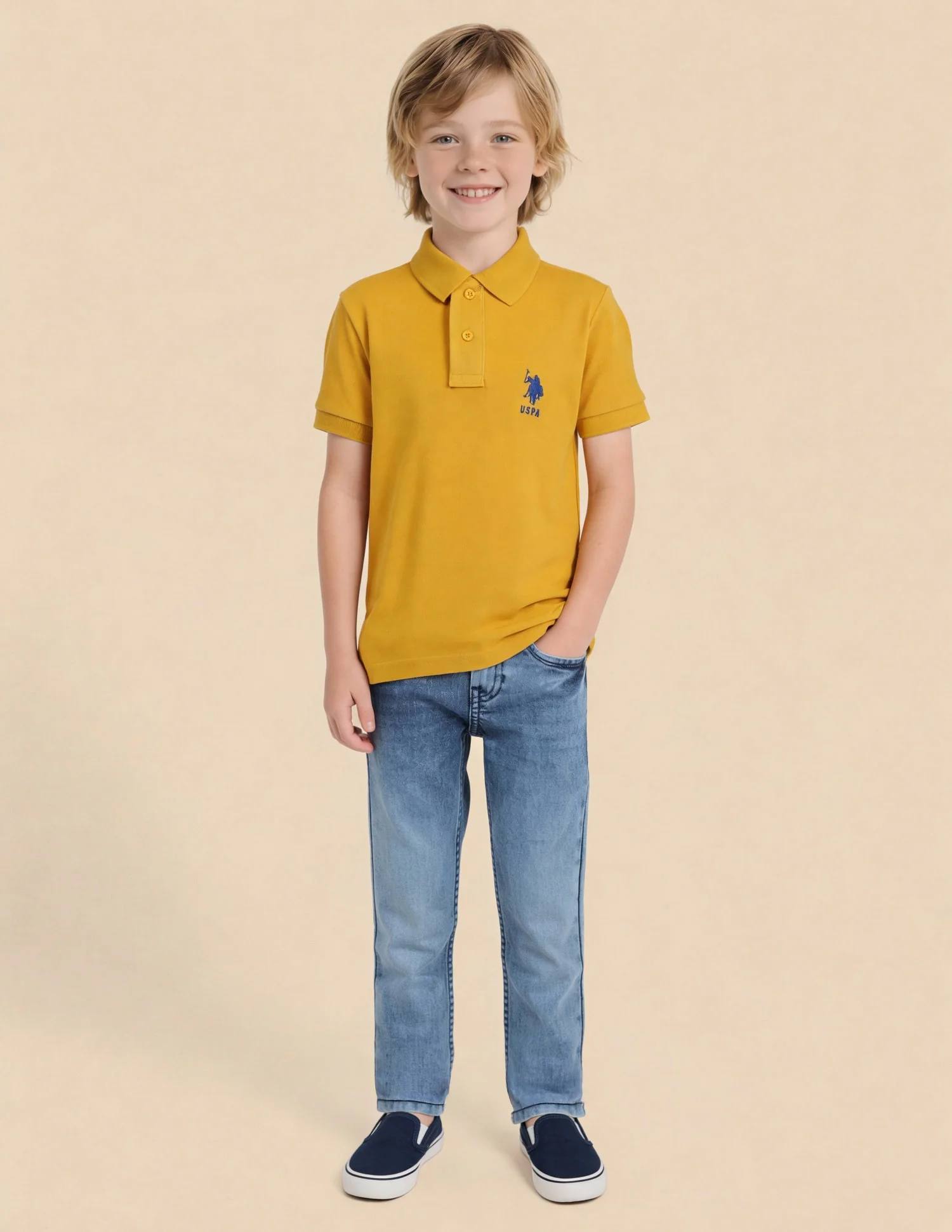 Pure Cotton Solid Polo Shirt - Image 3
