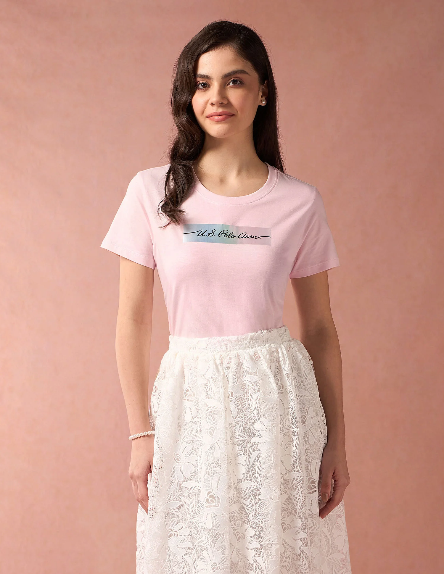 Rainbow Sticker Print Cotton T-Shirt - Image 6