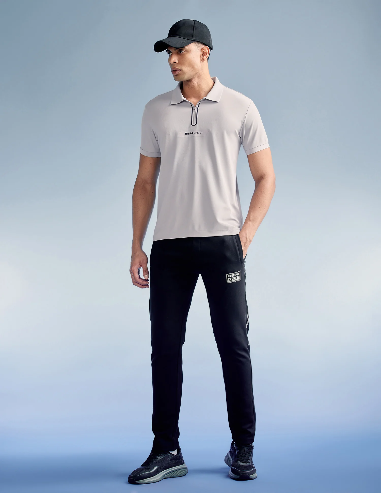 Rear Brand Stripe Slim Polo Shirt