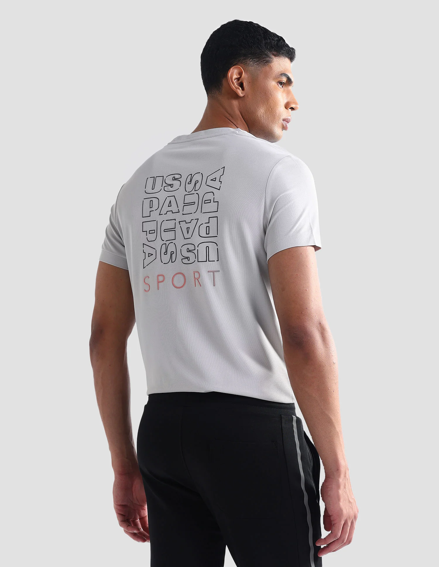 Rear Typographic Print Slim Fit T-Shirt