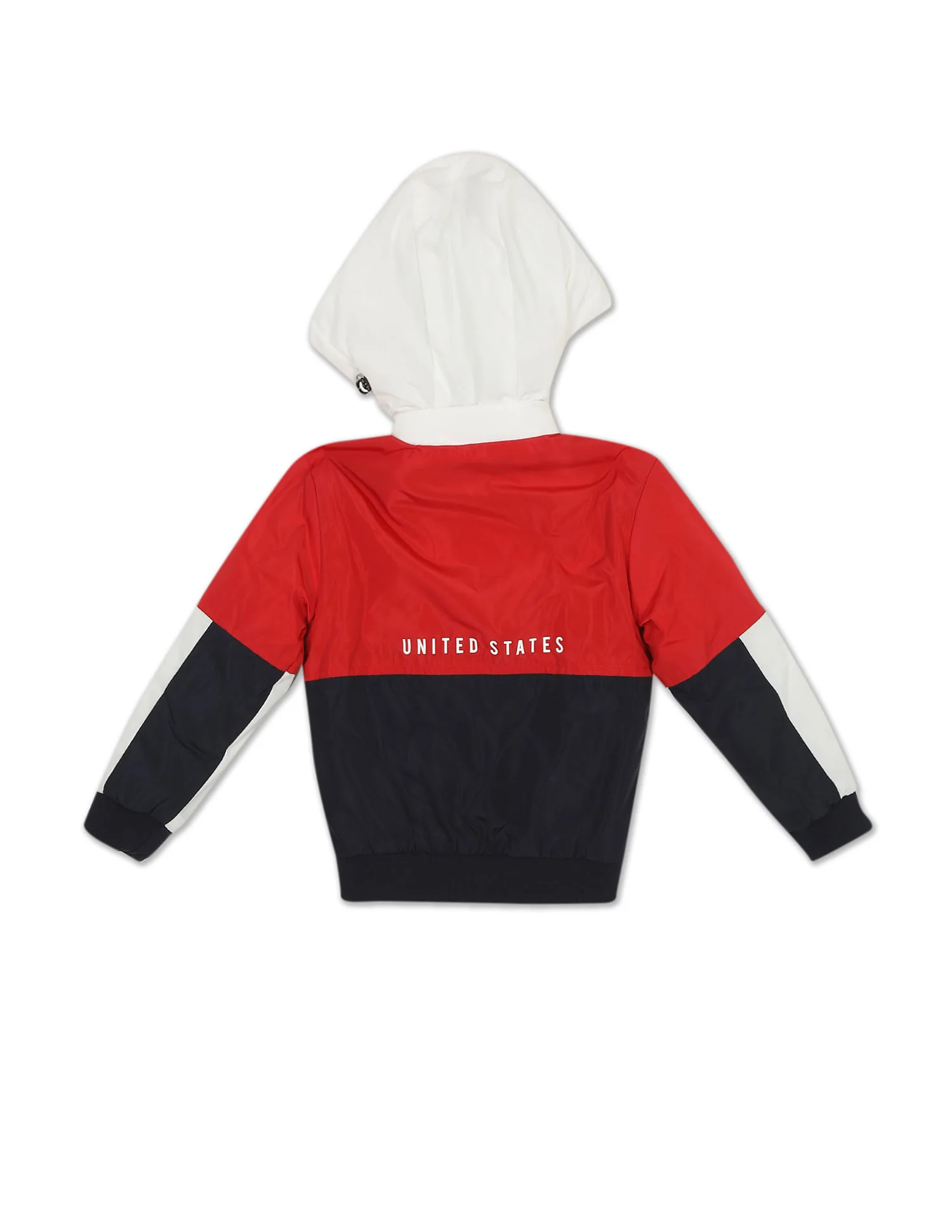 Red And Colour Block Hooded Jacket - Image 2