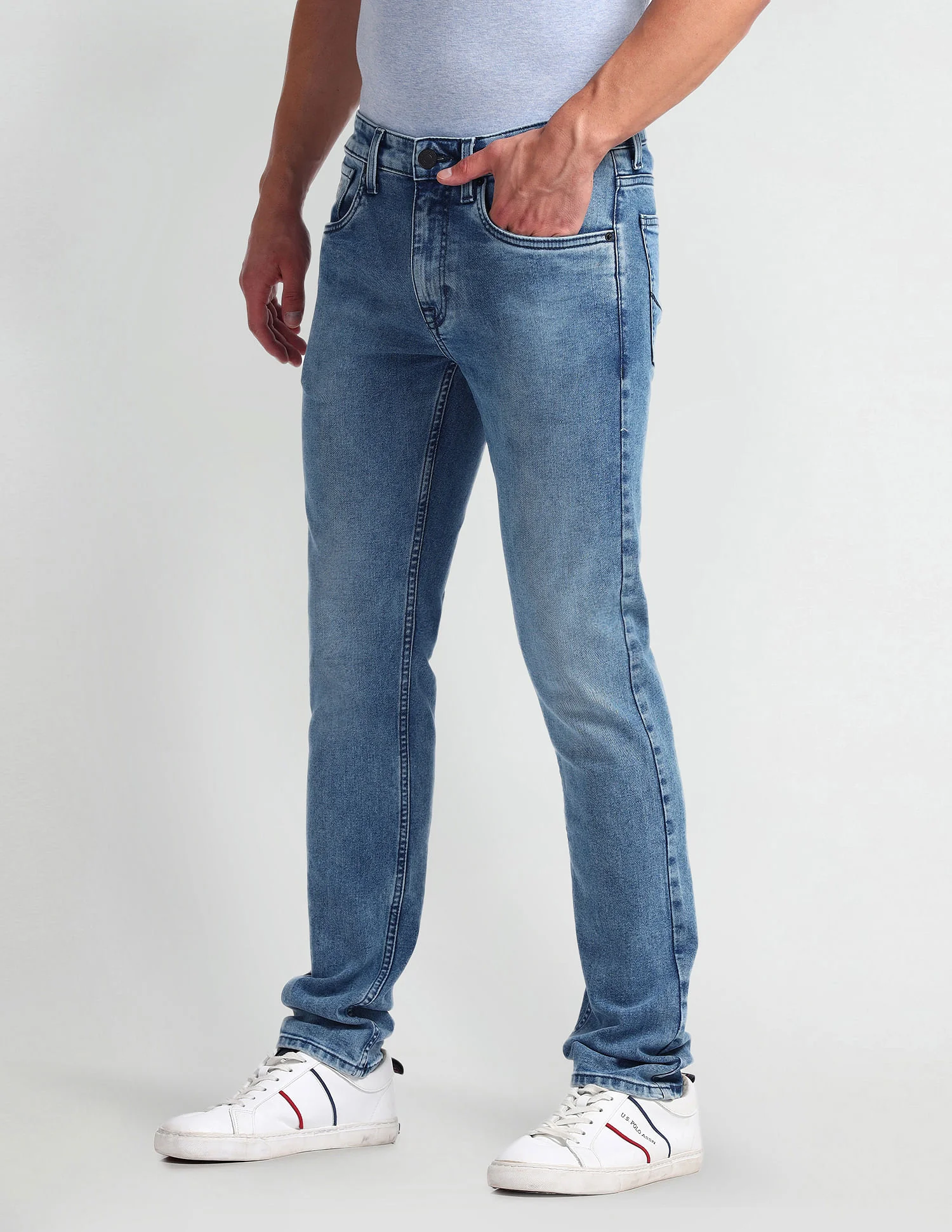 Regallo Skinny Fit Blue Jeans - Image 4
