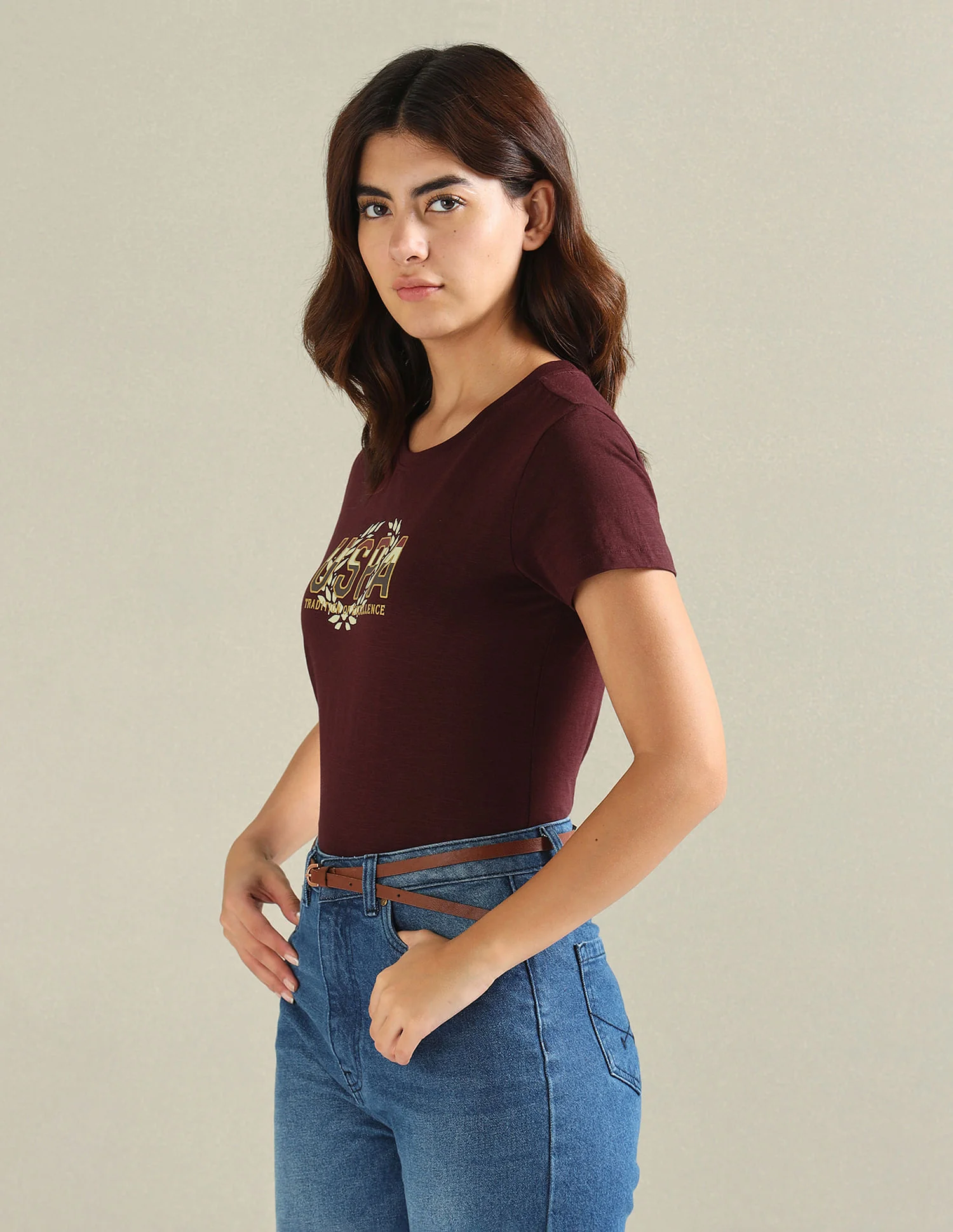 Brand Print Cotton Slub T-Shirt - Image 4