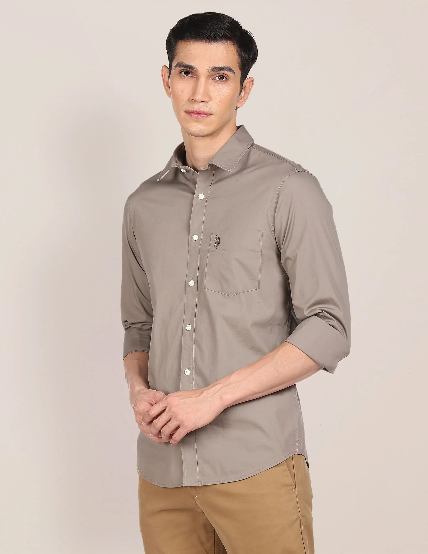 Regular Fit Solid Casual Shirt - Image 4