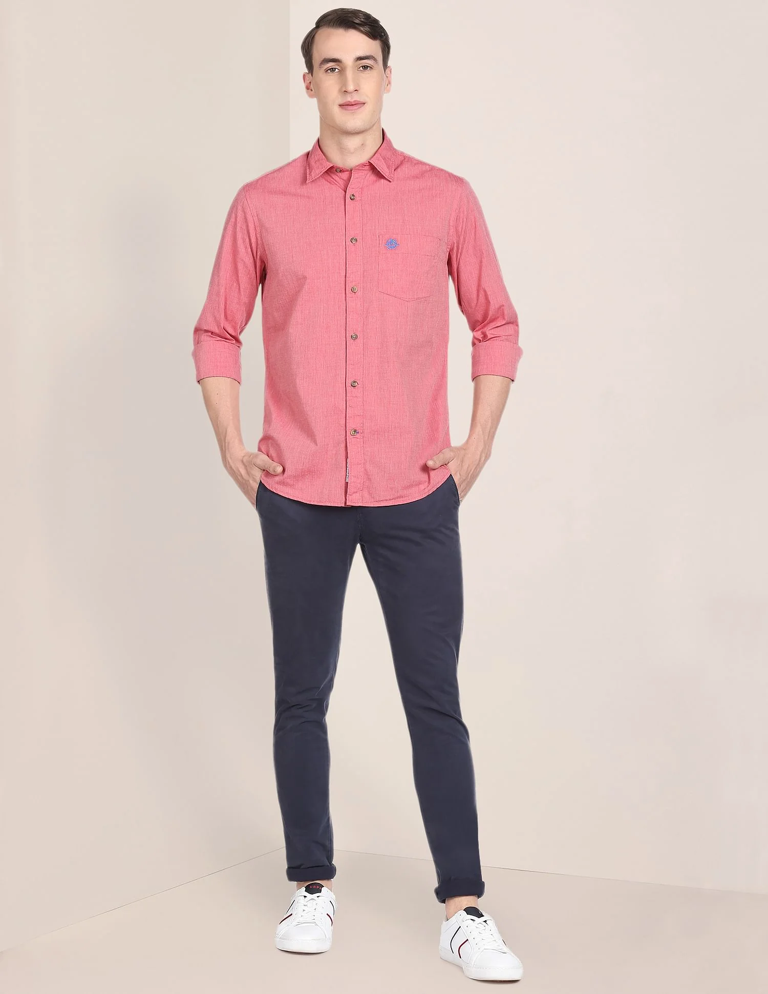 Regular Fit Solid Cotton Casual Shirt - Image 3