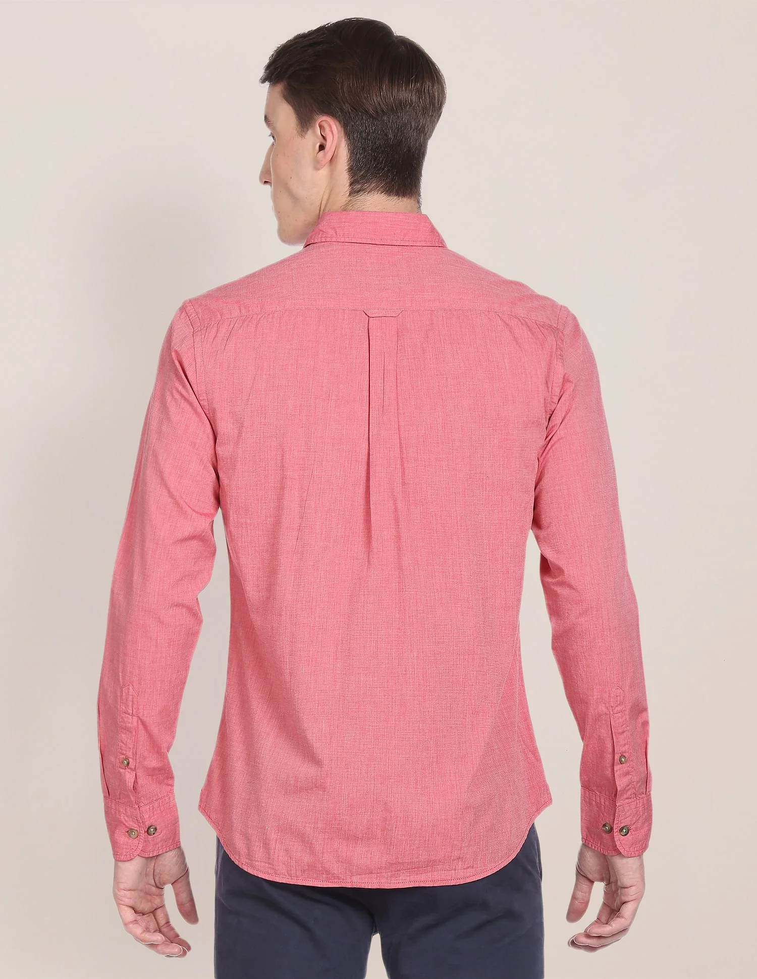Regular Fit Solid Cotton Casual Shirt - Image 5