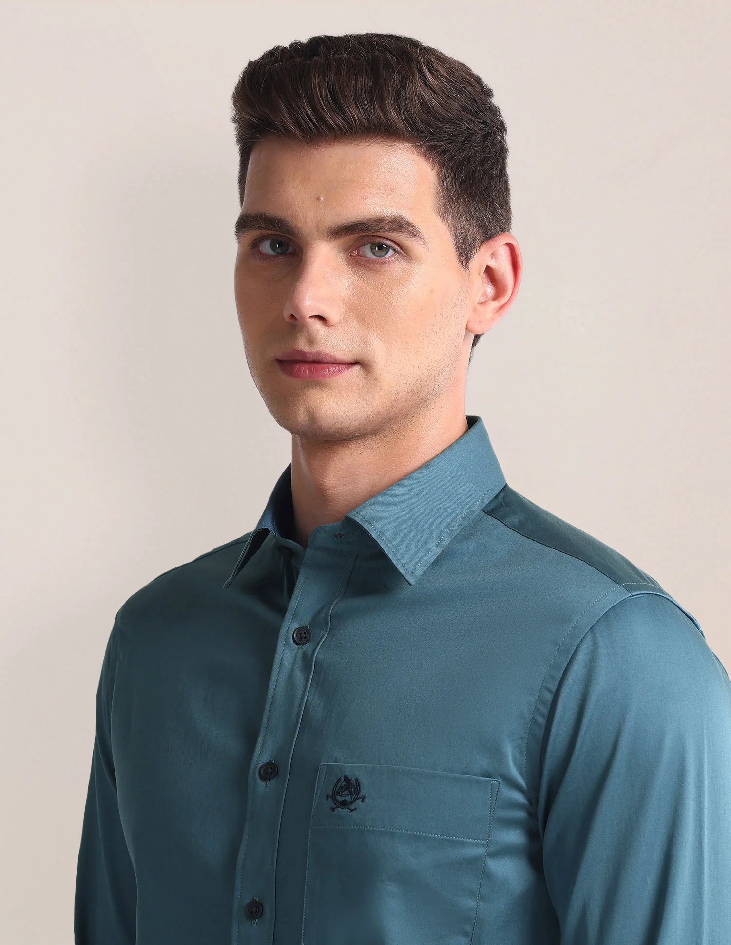 Regular Fit Solid Cotton Casual Shirt - Image 7