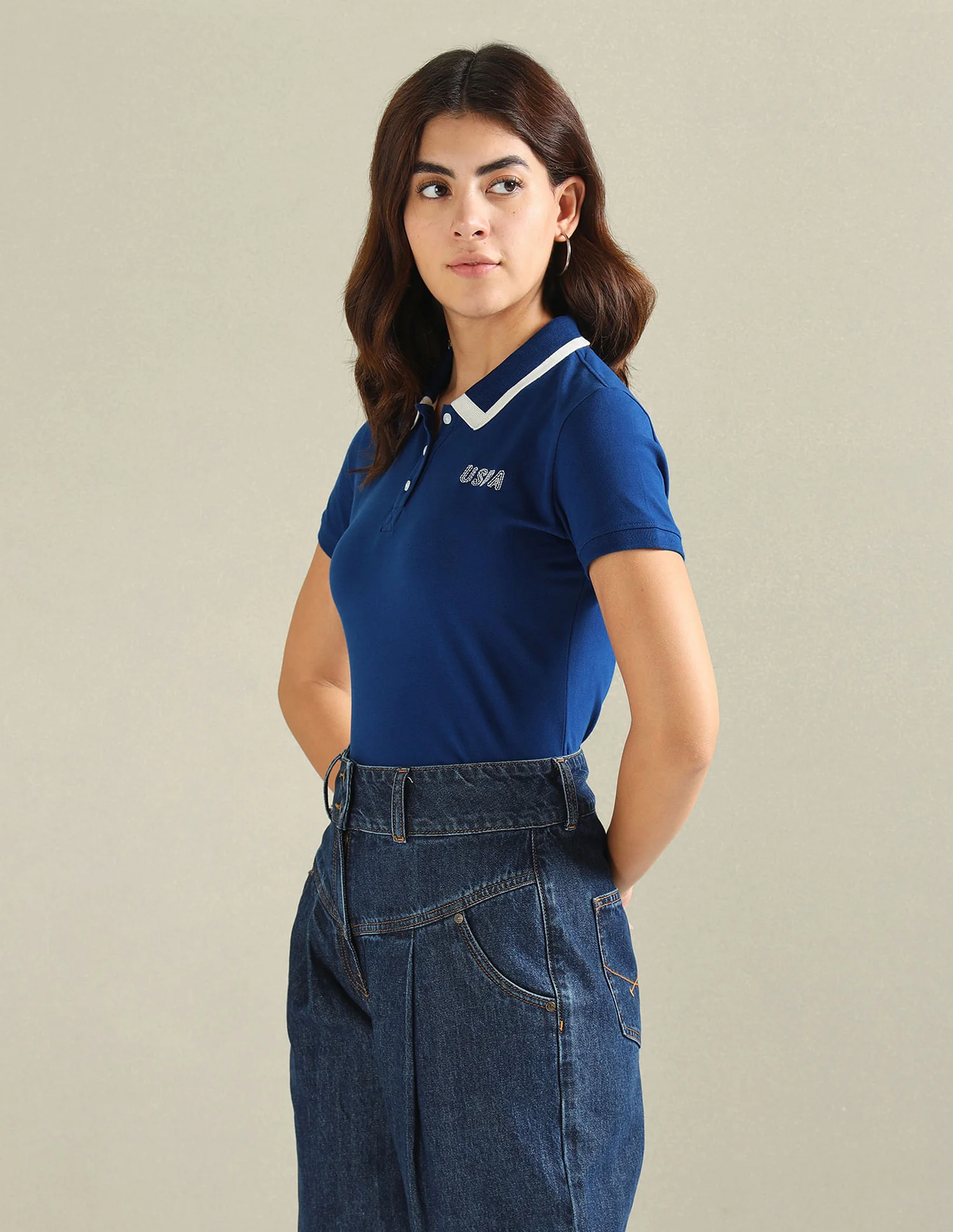 Cotton Stretch Tipped Polo Shirt - Image 4