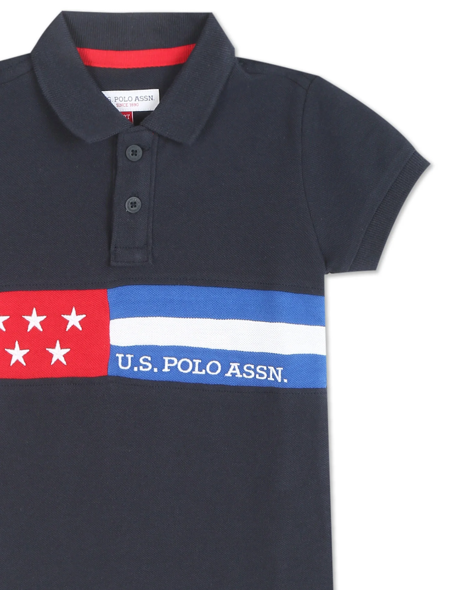 Ribbed Collar Colour Block Polo Shirt - Image 4