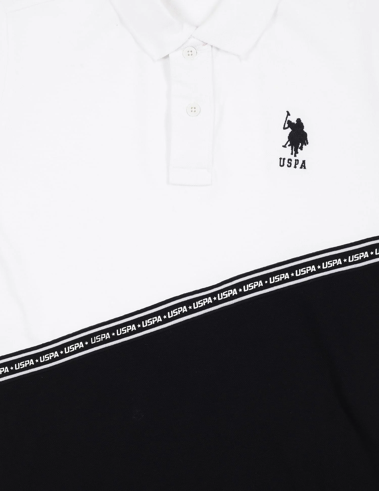 Ribbed Collar Colour Block Polo Shirt - Image 3