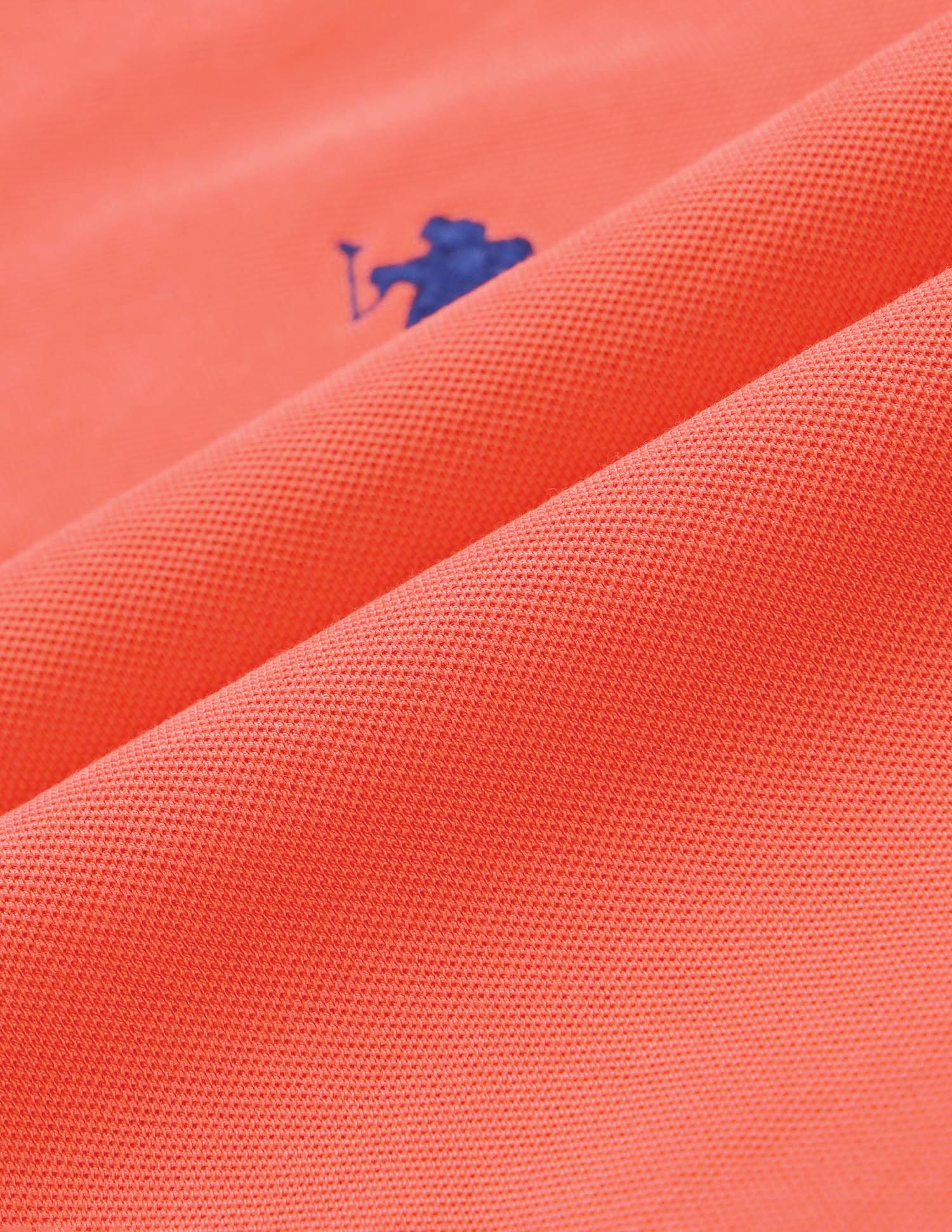 Ribbed Collar Cotton Polo Shirt - Image 2