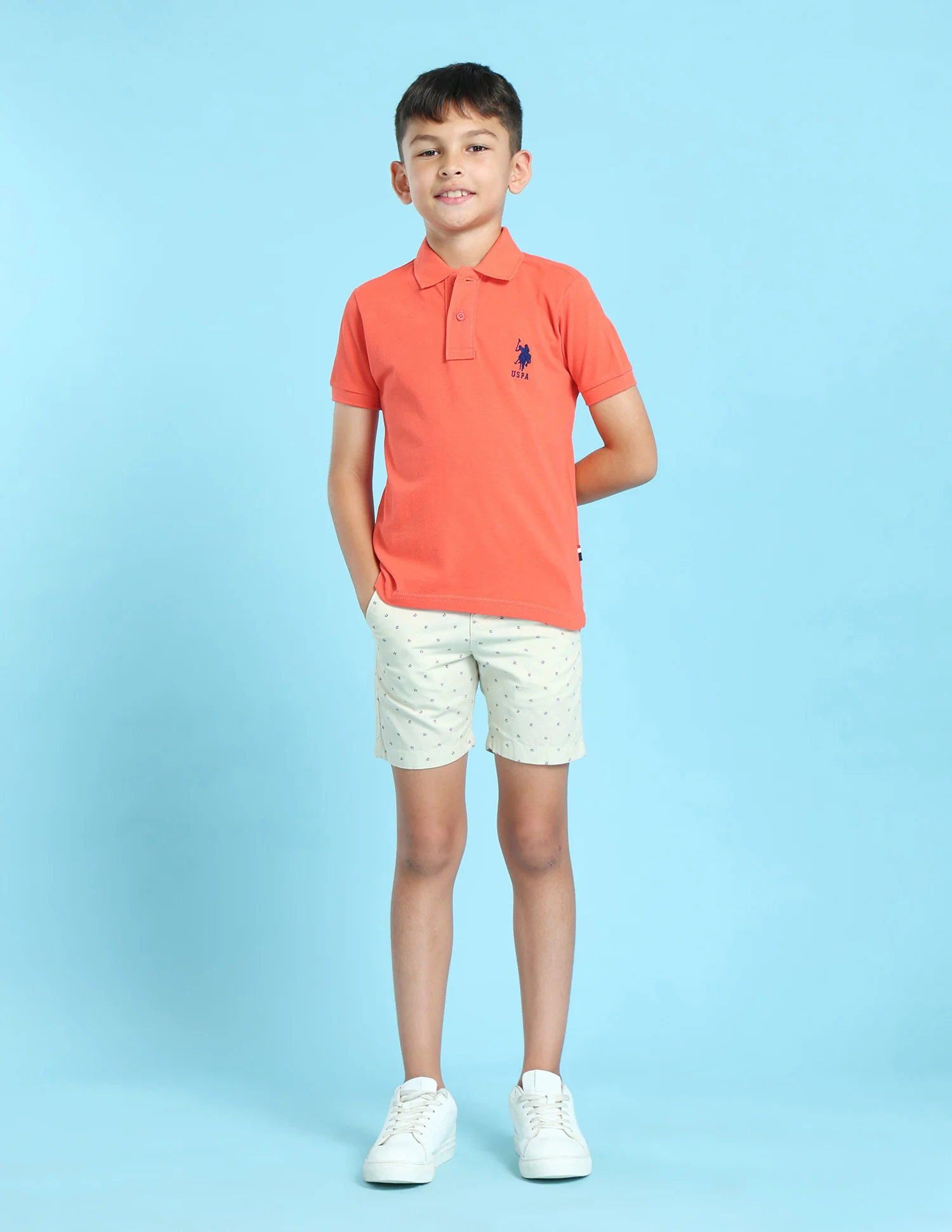 Ribbed Collar Cotton Polo Shirt - Image 3