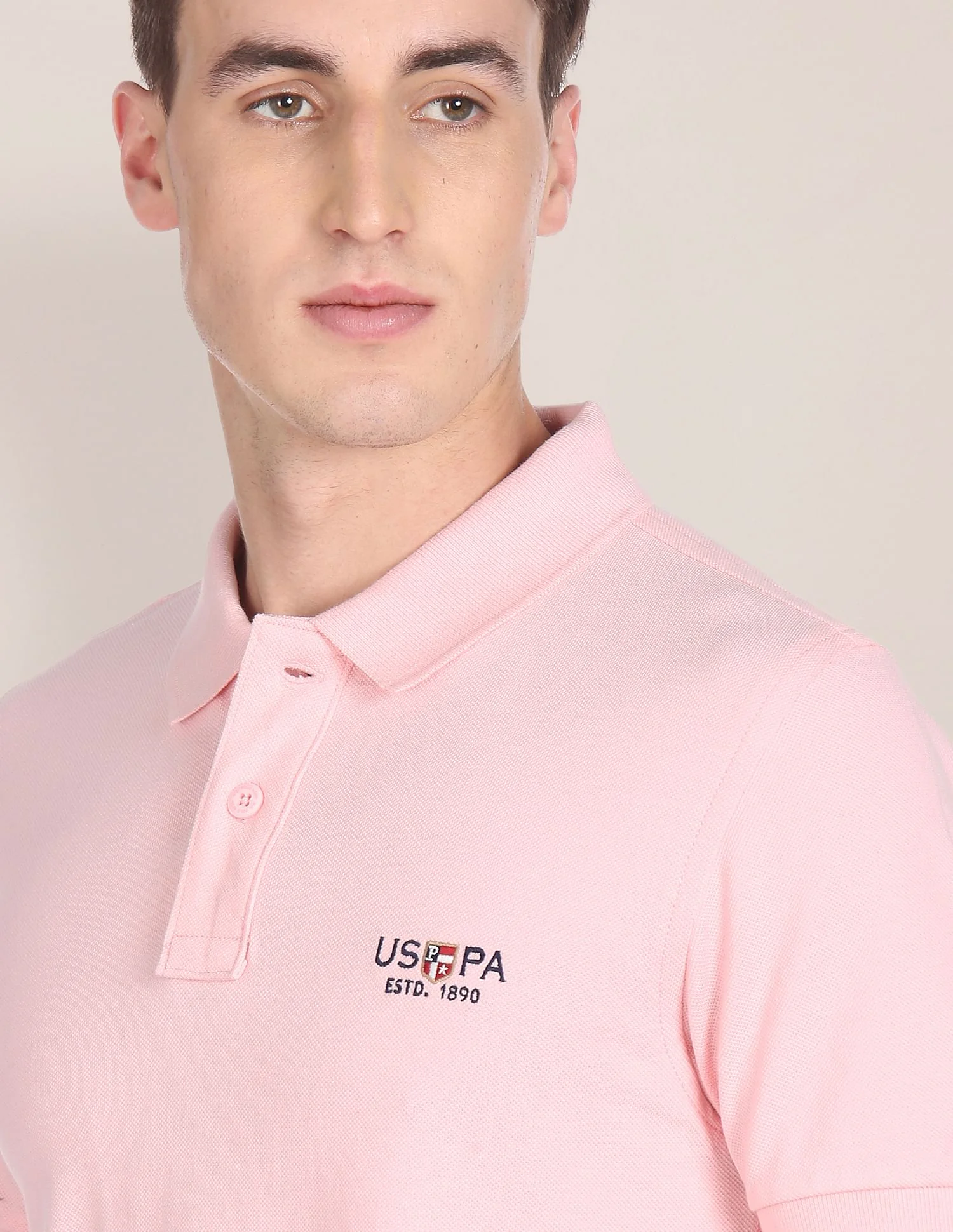 Ribbed Collar Cotton Polo Shirt - Image 6