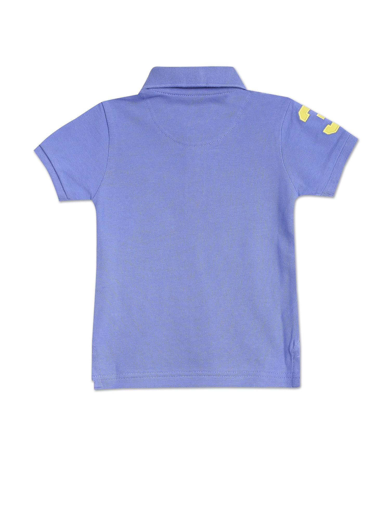 Ribbed Collar Cotton Polo Shirt - Image 2