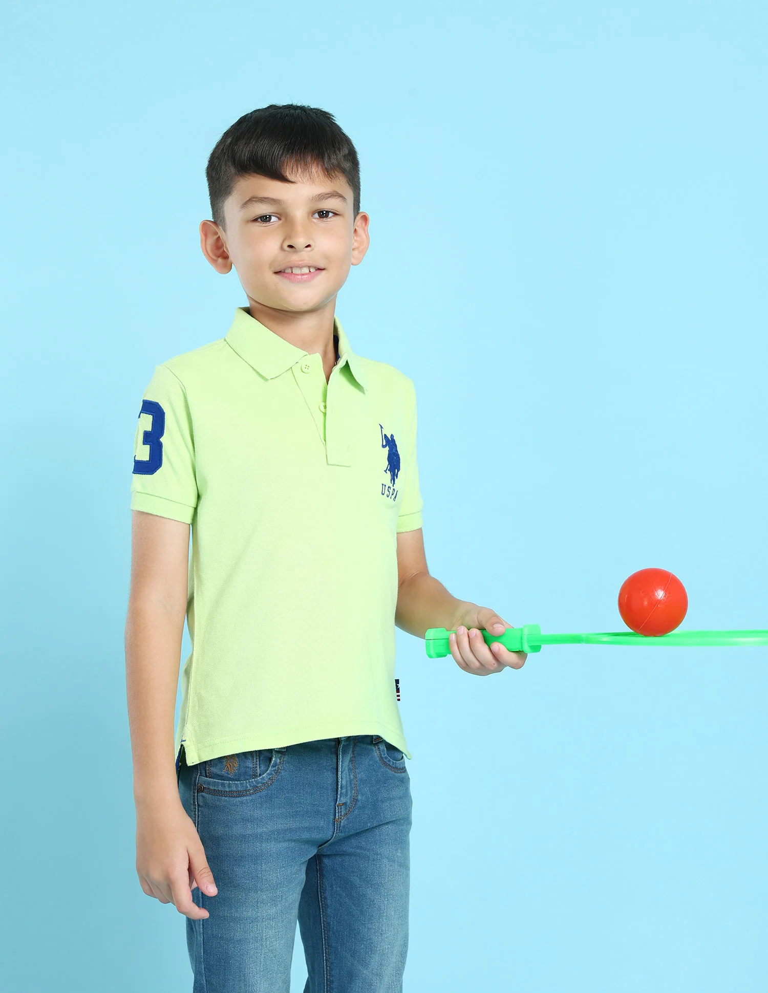 Ribbed Collar Pique Polo Shirt