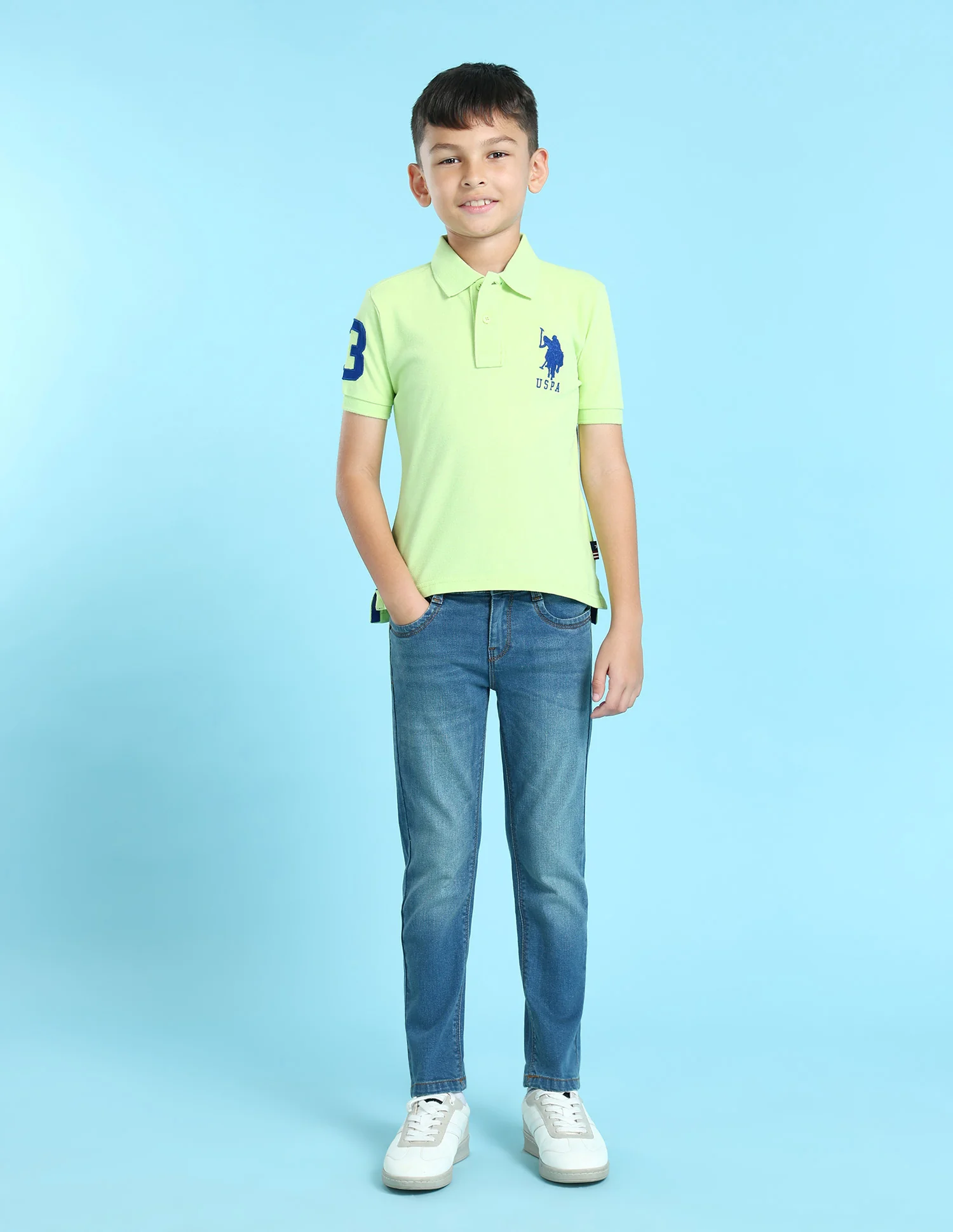 Ribbed Collar Pique Polo Shirt - Image 3