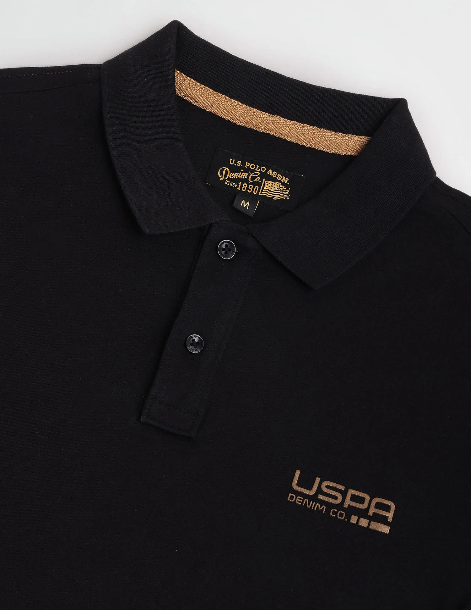 Ribbed Collar Solid Polo Shirt - Image 2