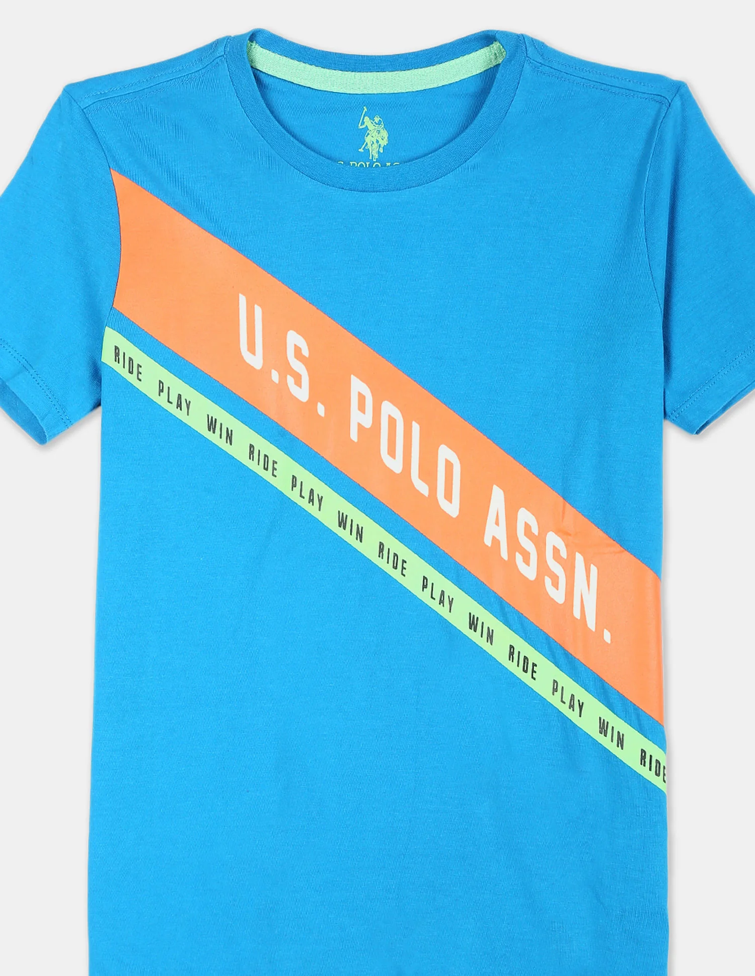Ribbed Crew Neck Brand Print T-Shirt - Image 4
