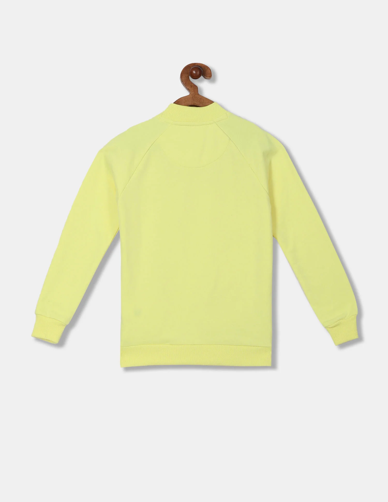 Ribbed Stand Neck Applique Sweatshirt - Image 2
