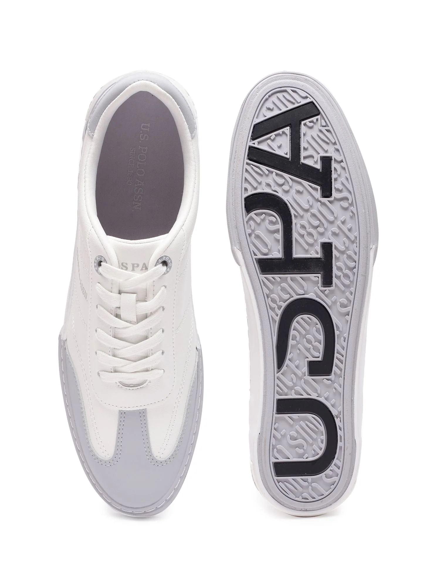 Men Round Toe Solid Gain Sneakers - Image 5