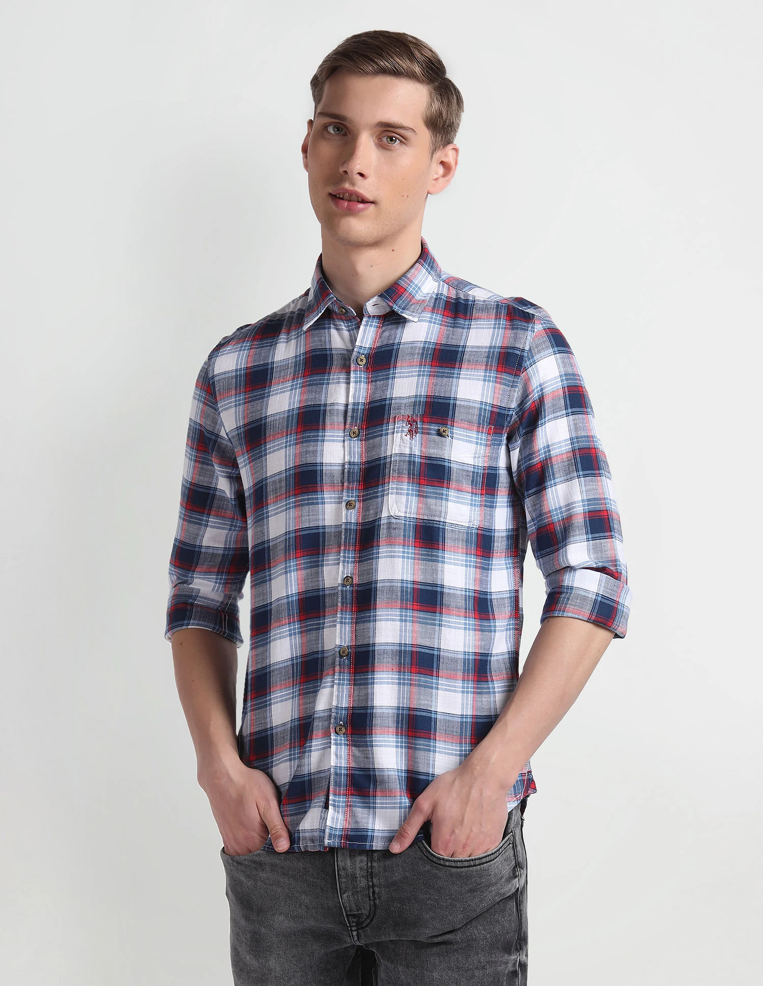 Rounded Cuff Cotton Casual Shirt - Image 6