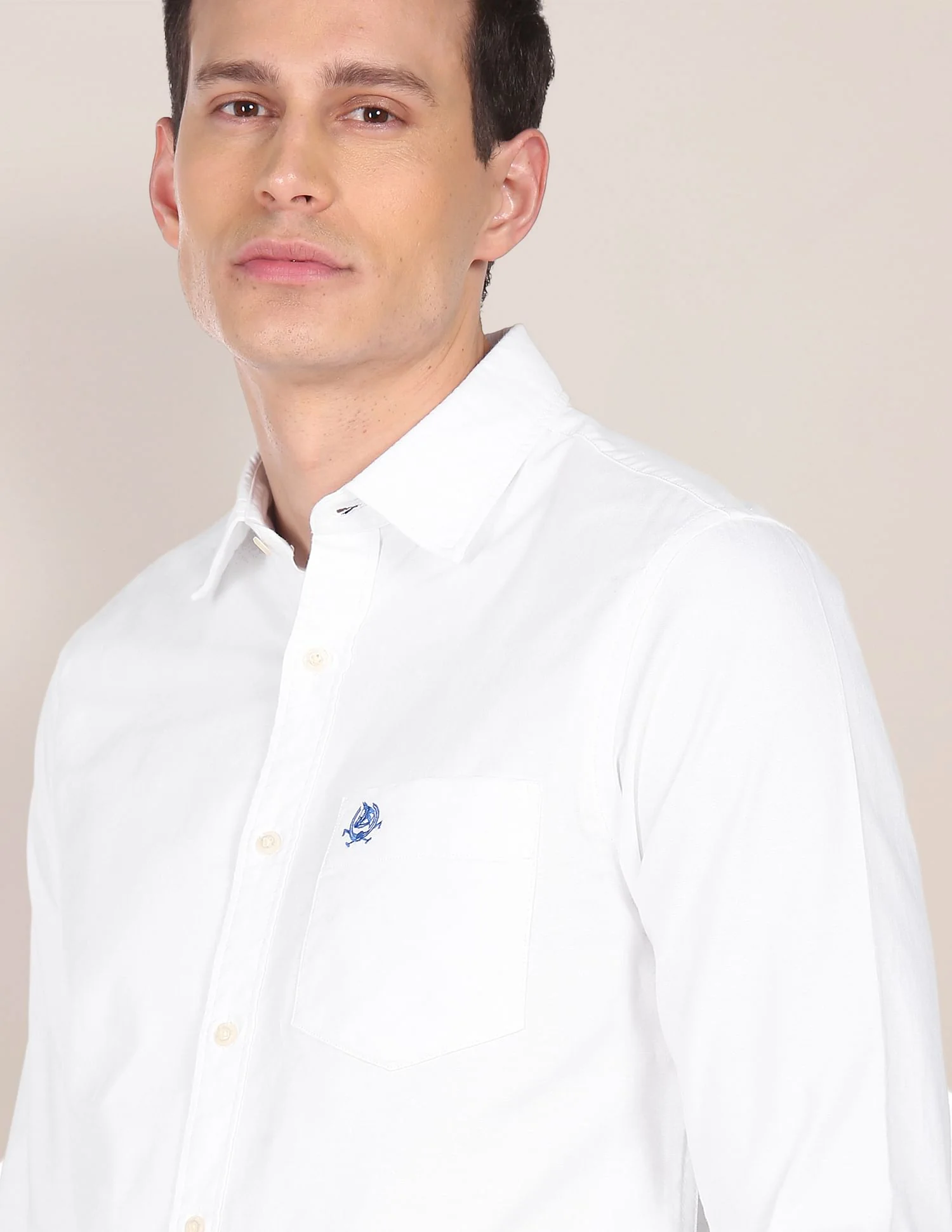 Rounded Cuff Solid Casual Shirt - Image 7