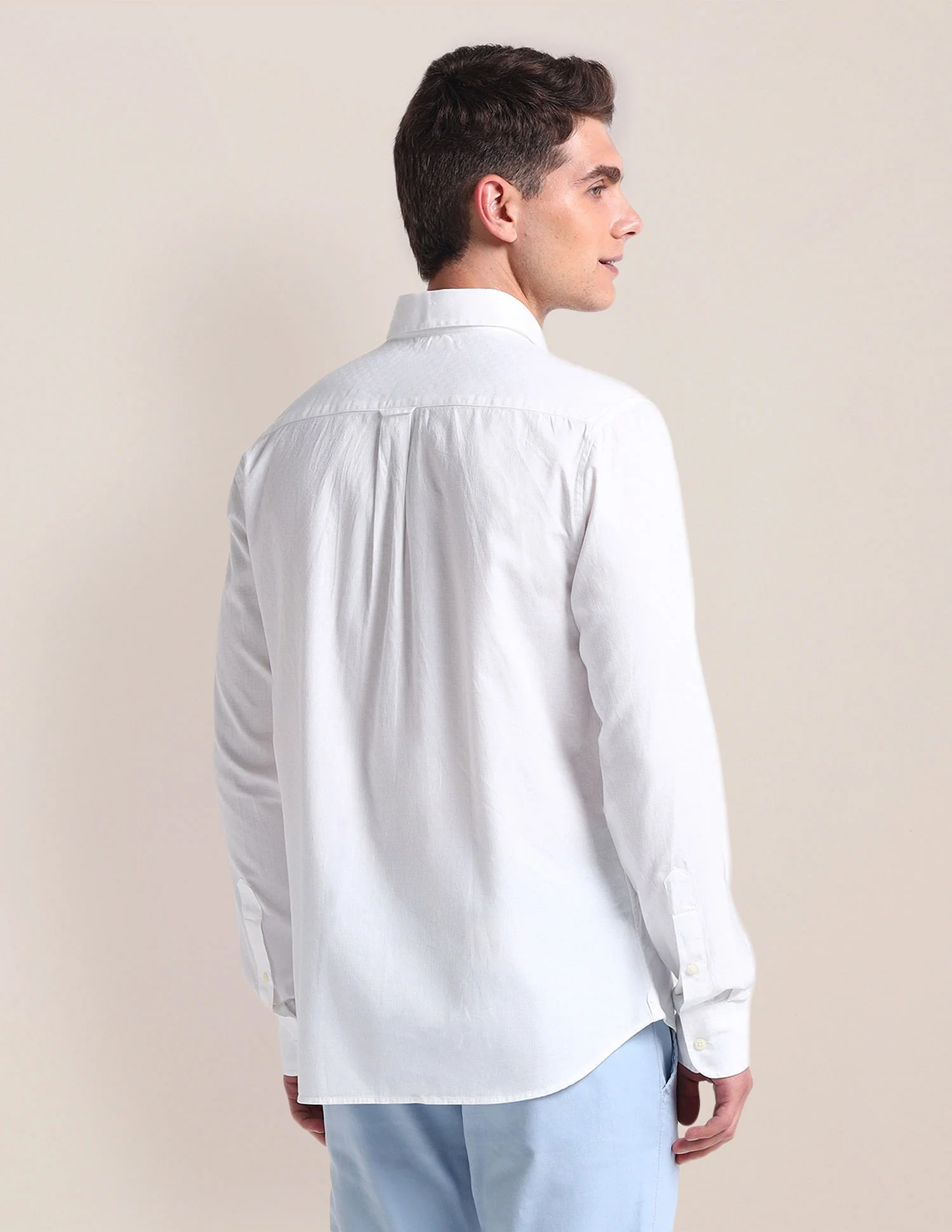 Semi Cutaway Collar Cotton Shirt - Image 5