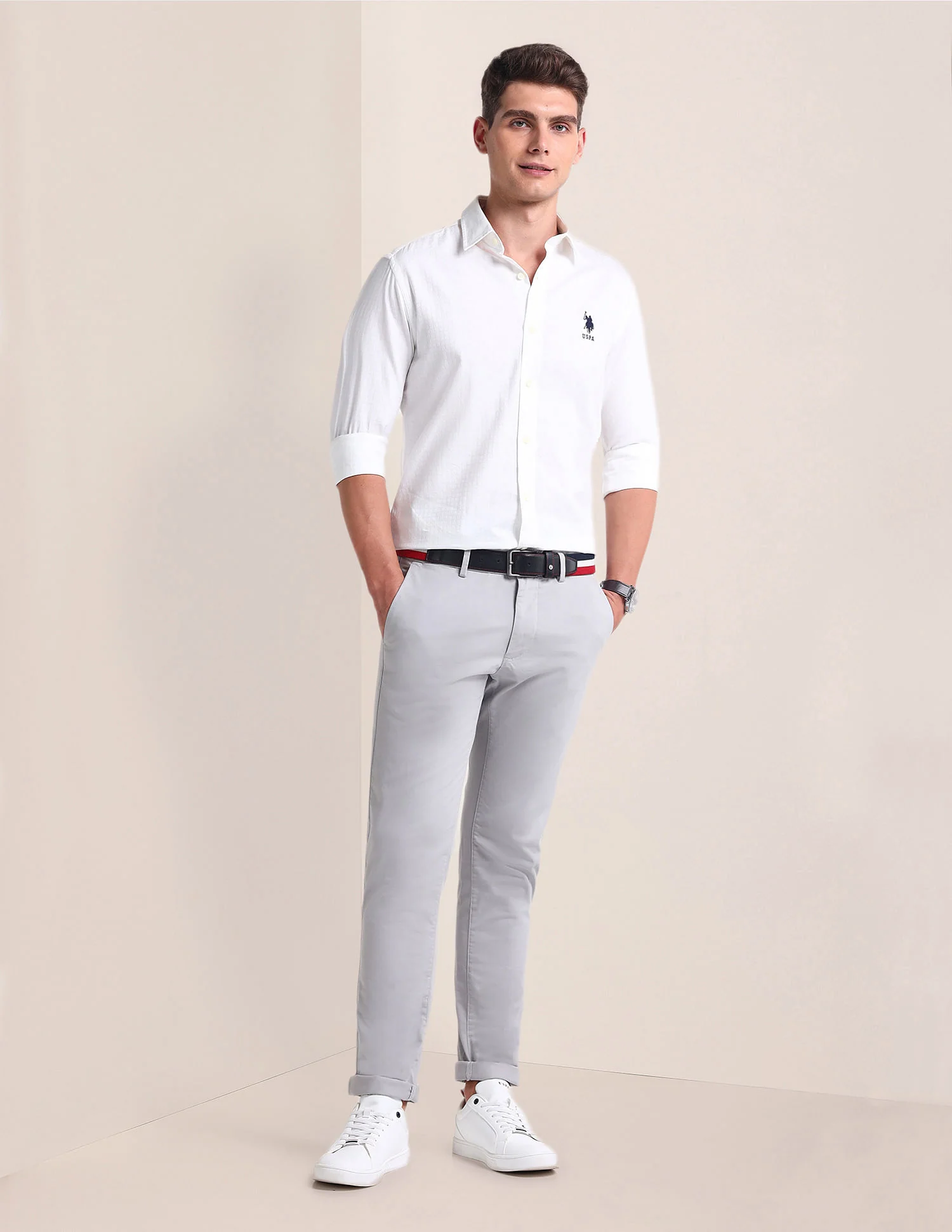 Semi Cutaway Collar Cotton Shirt - Image 3