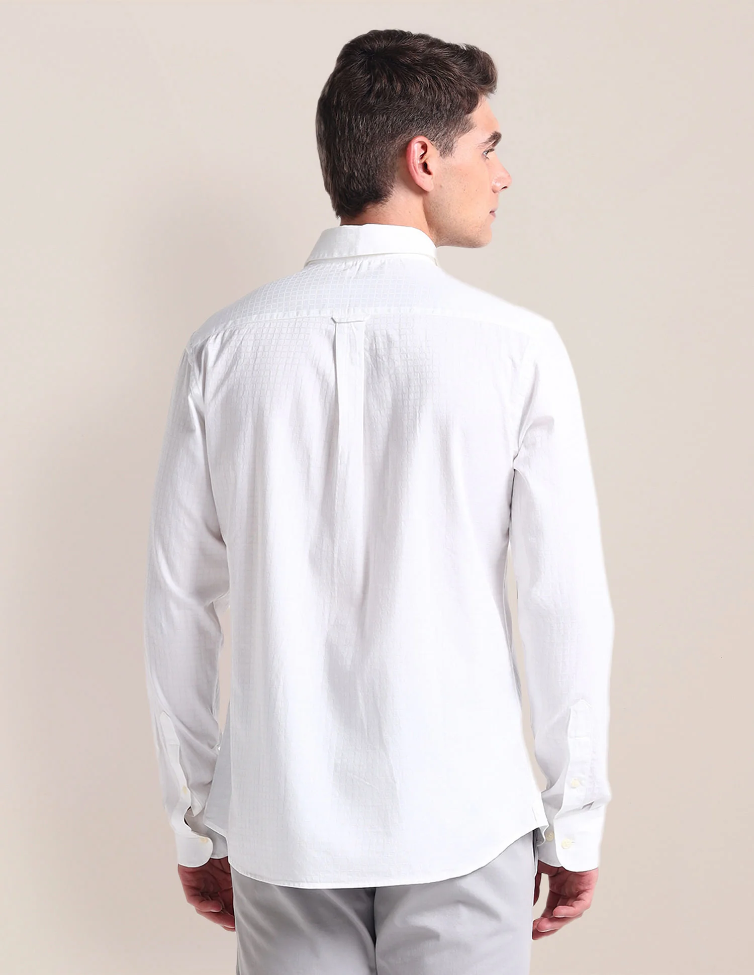 Semi Cutaway Collar Cotton Shirt - Image 5