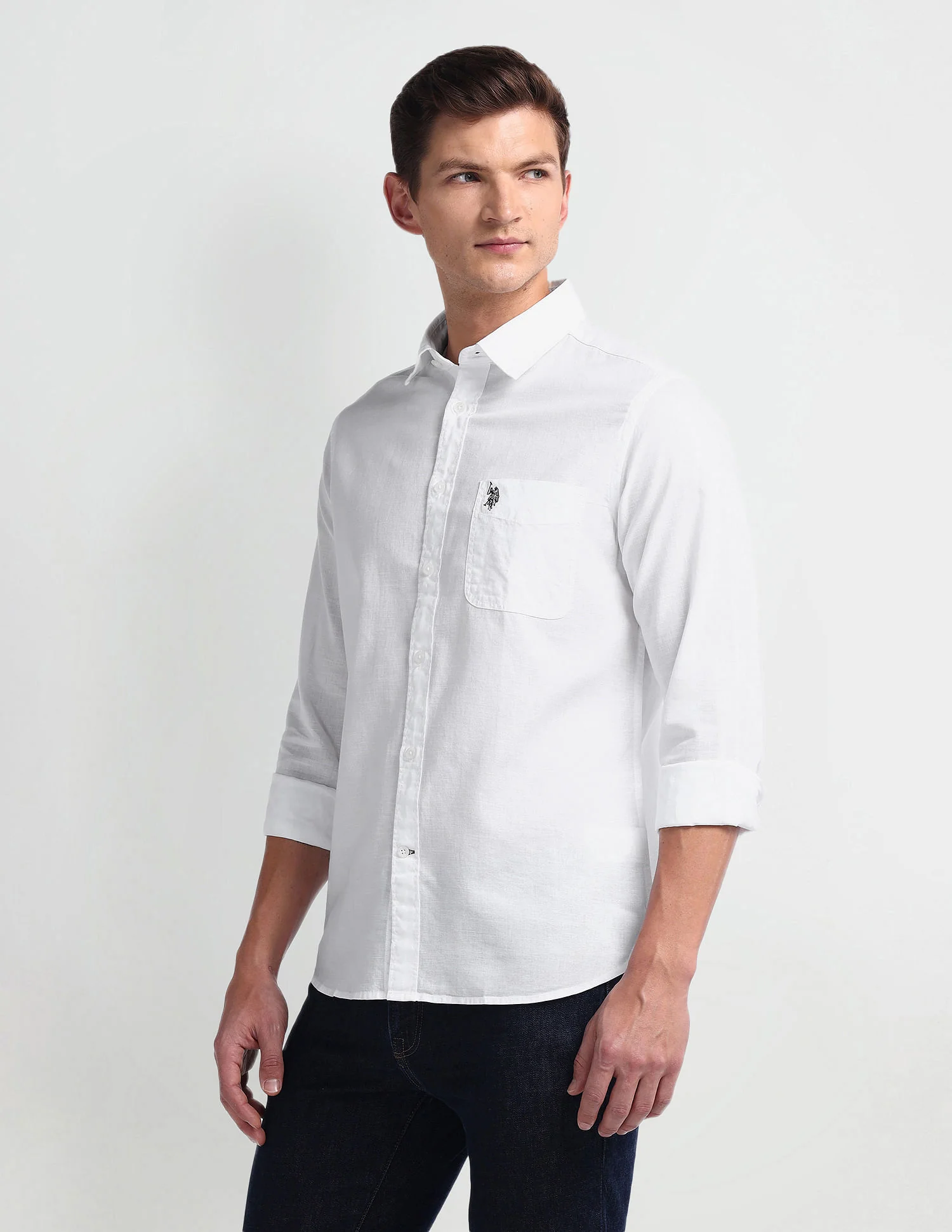 Semi Cutaway Collar Slim Fit Shirt - Image 4