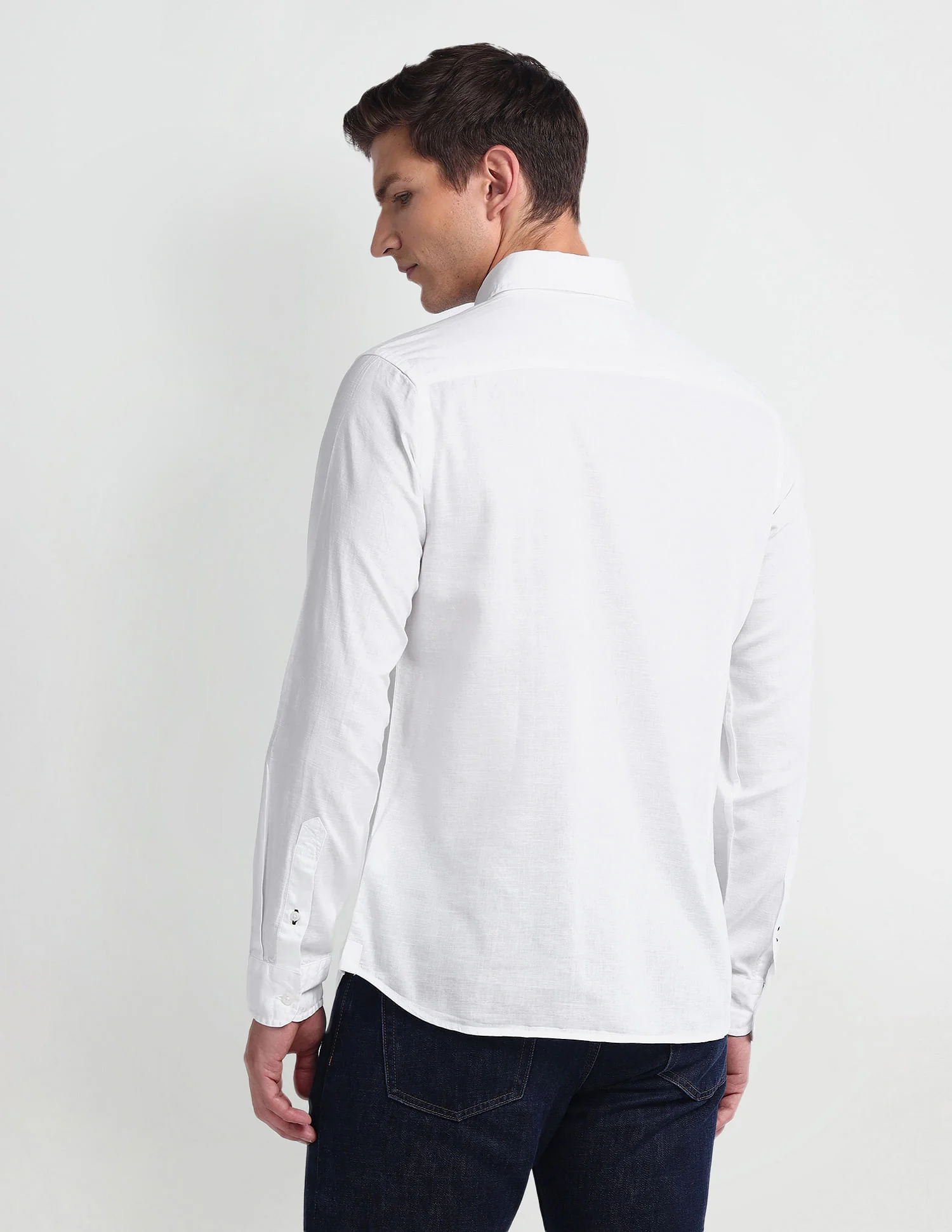 Semi Cutaway Collar Slim Fit Shirt - Image 5