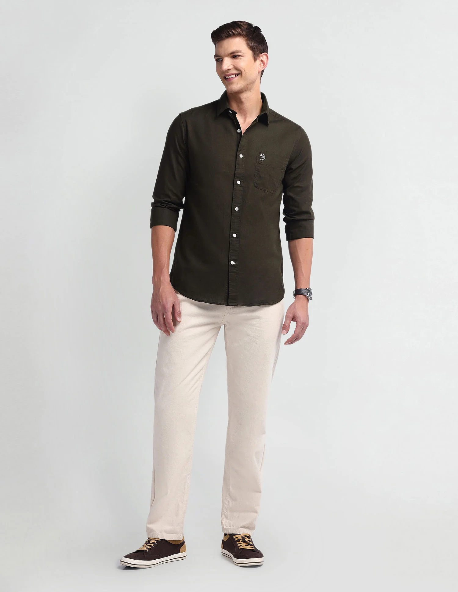 Semi Cutaway Collar Slim Fit Shirt - Image 3