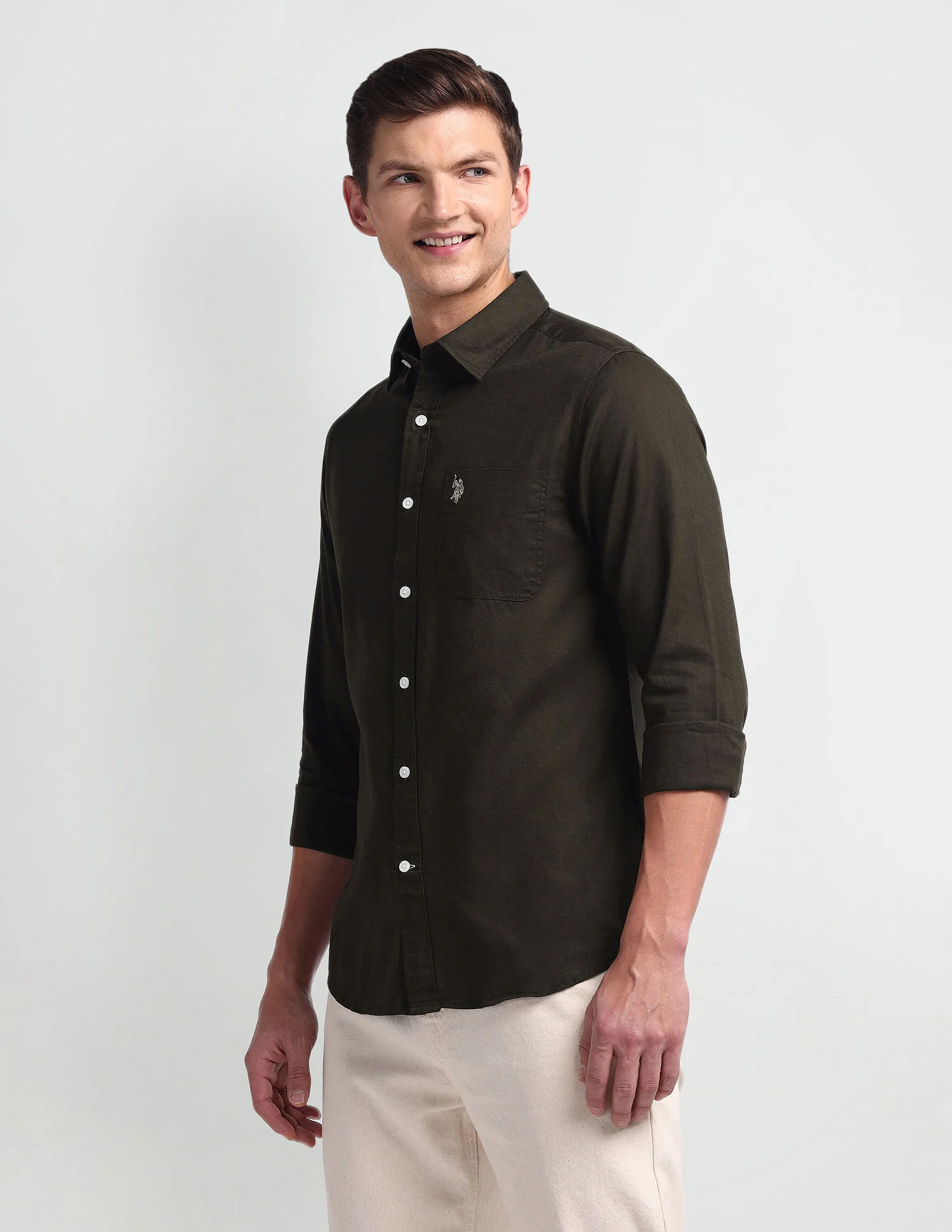 Semi Cutaway Collar Slim Fit Shirt - Image 4