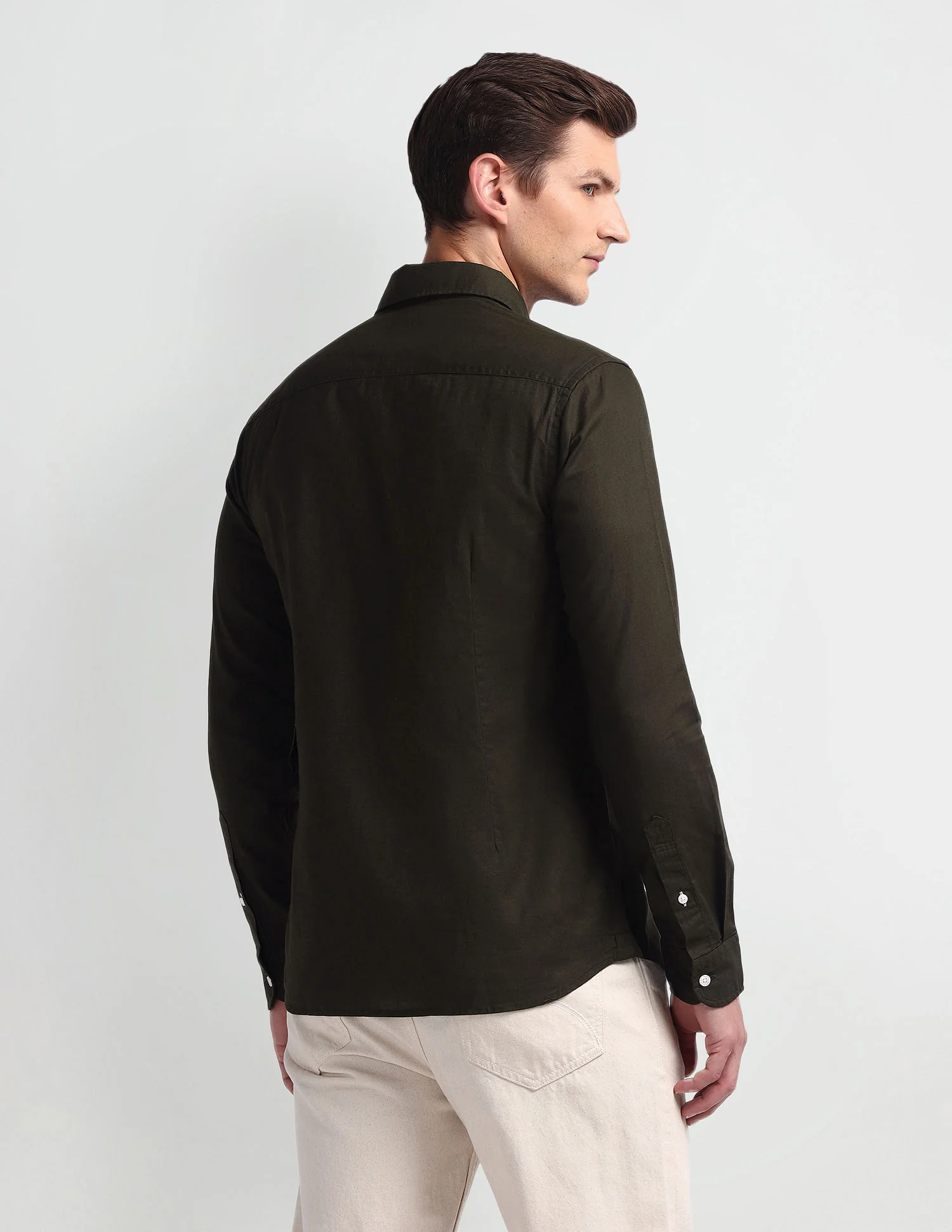 Semi Cutaway Collar Slim Fit Shirt - Image 5
